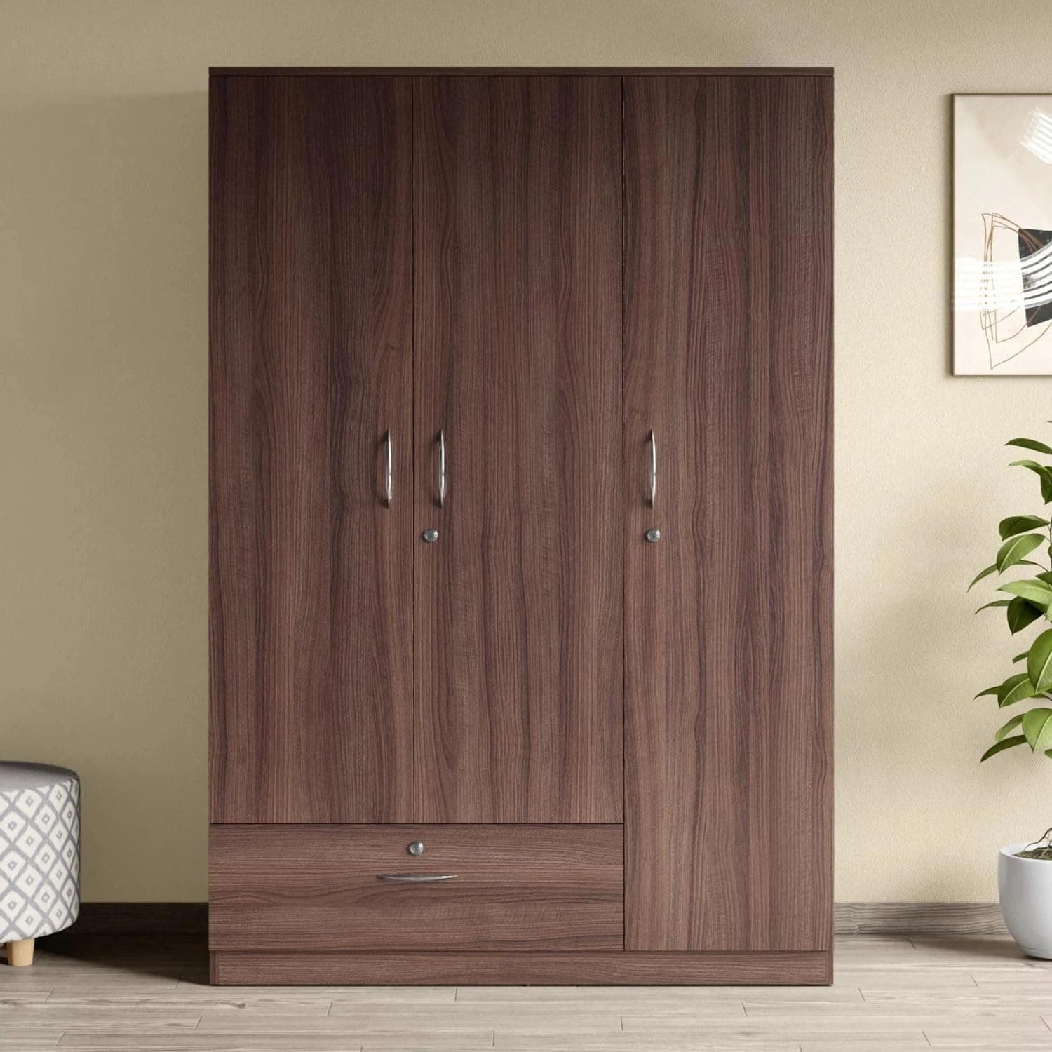 Interio by Godrej EWA 3-Door Wooden Wardrobe