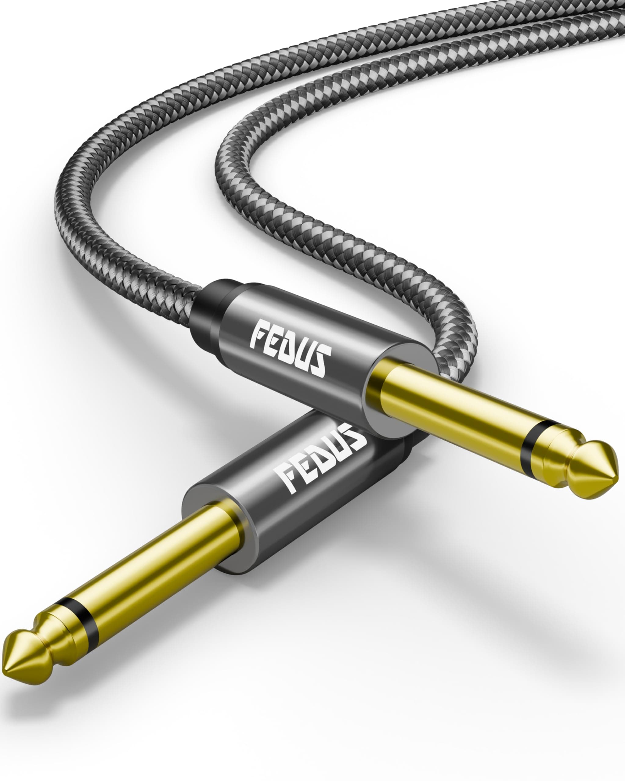 FEDUS Guitar Cable 15 Meter guitar Jack Cable, Electric Instrument Cable Bass AMP Cord for Electric G uitar, Bass GUITAR, piano keyboard, Mandolin, Amplifier, Speaker, 1/4 inch Mono Jack 1/4" TS Cable