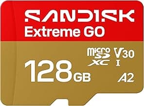 SANDISK 128GB Extreme GO microSDXC UHS-I Card, 5K & 4K UHD Video, 240MB/s Read, 120MB/s Write, A2, U3, V30, High-Speed for Android, Action Camera & Gaming