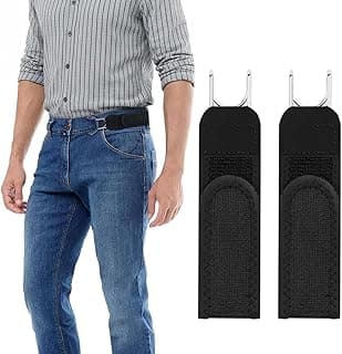 GUSTAVE Buckleless Belt Hook Tactical Metal Hook Elastic Belt Unisex Buckle-Less Invisible Waist Belts for Work & Edc