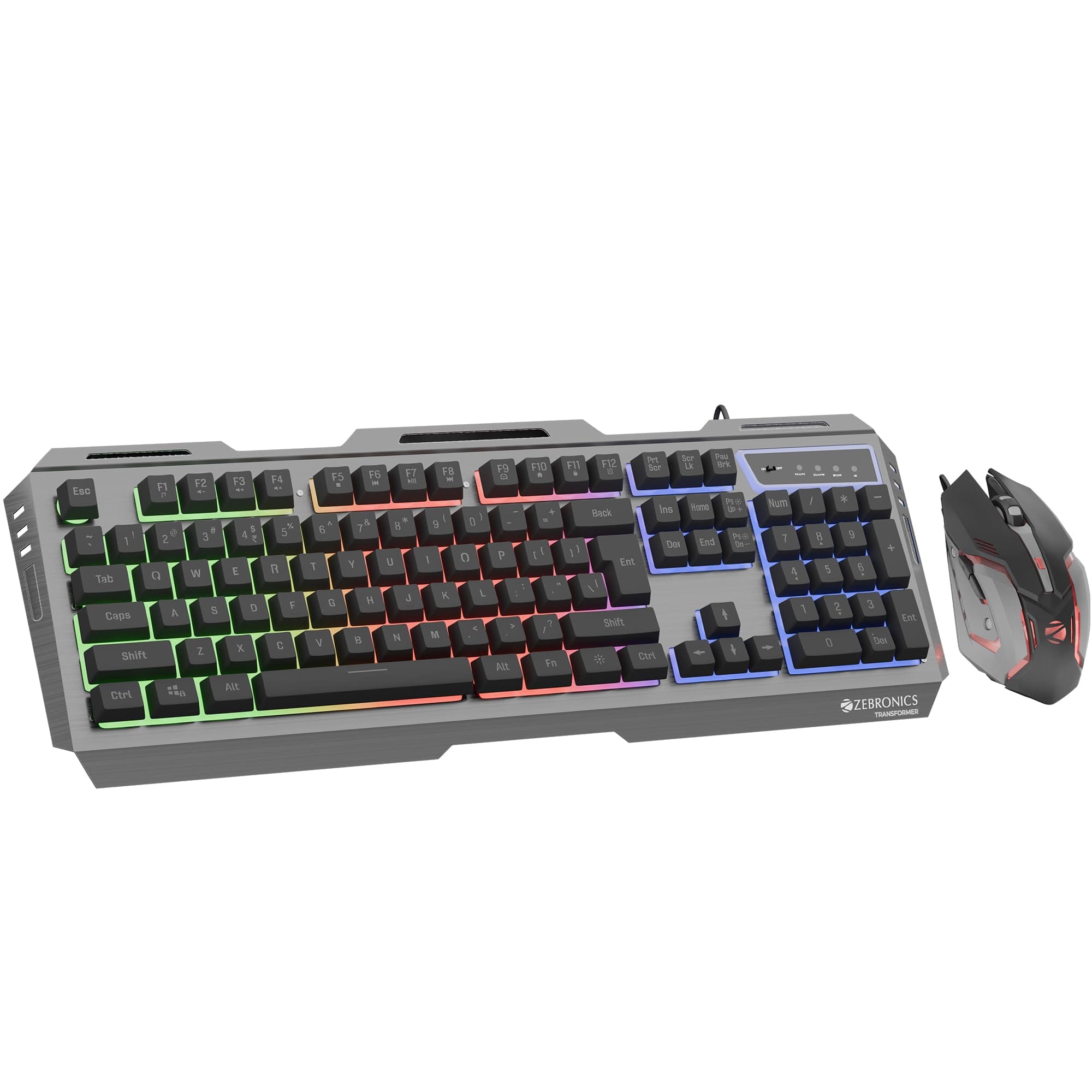 Zebronics Zeb-Transformer Gaming Keyboard and Mouse Combo (USB, Braided Cable)