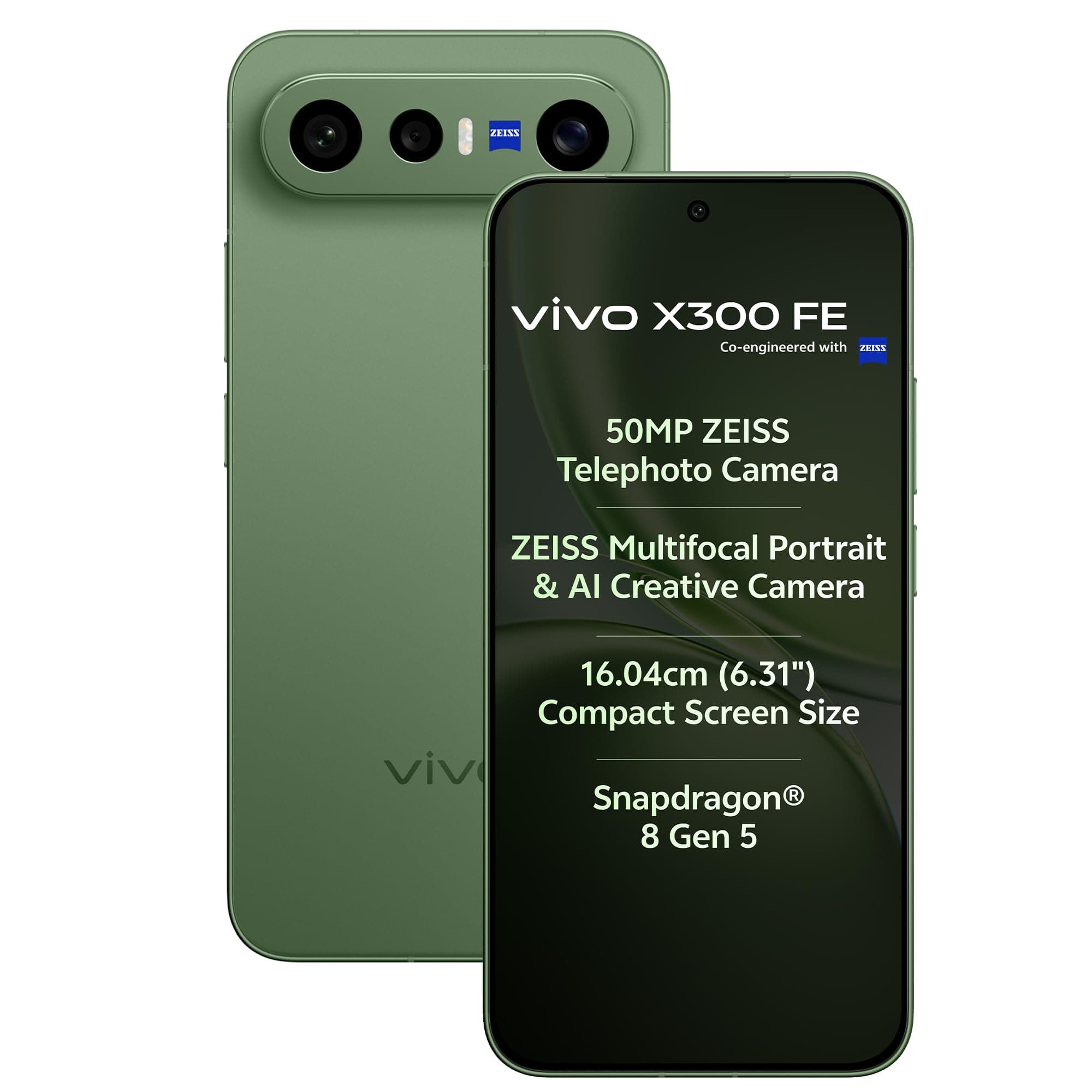 vivo X300 FE 5G (Urban Olive, 12GB RAM, 512GB Storage) with No Cost EMI/Additional Exchange Offers