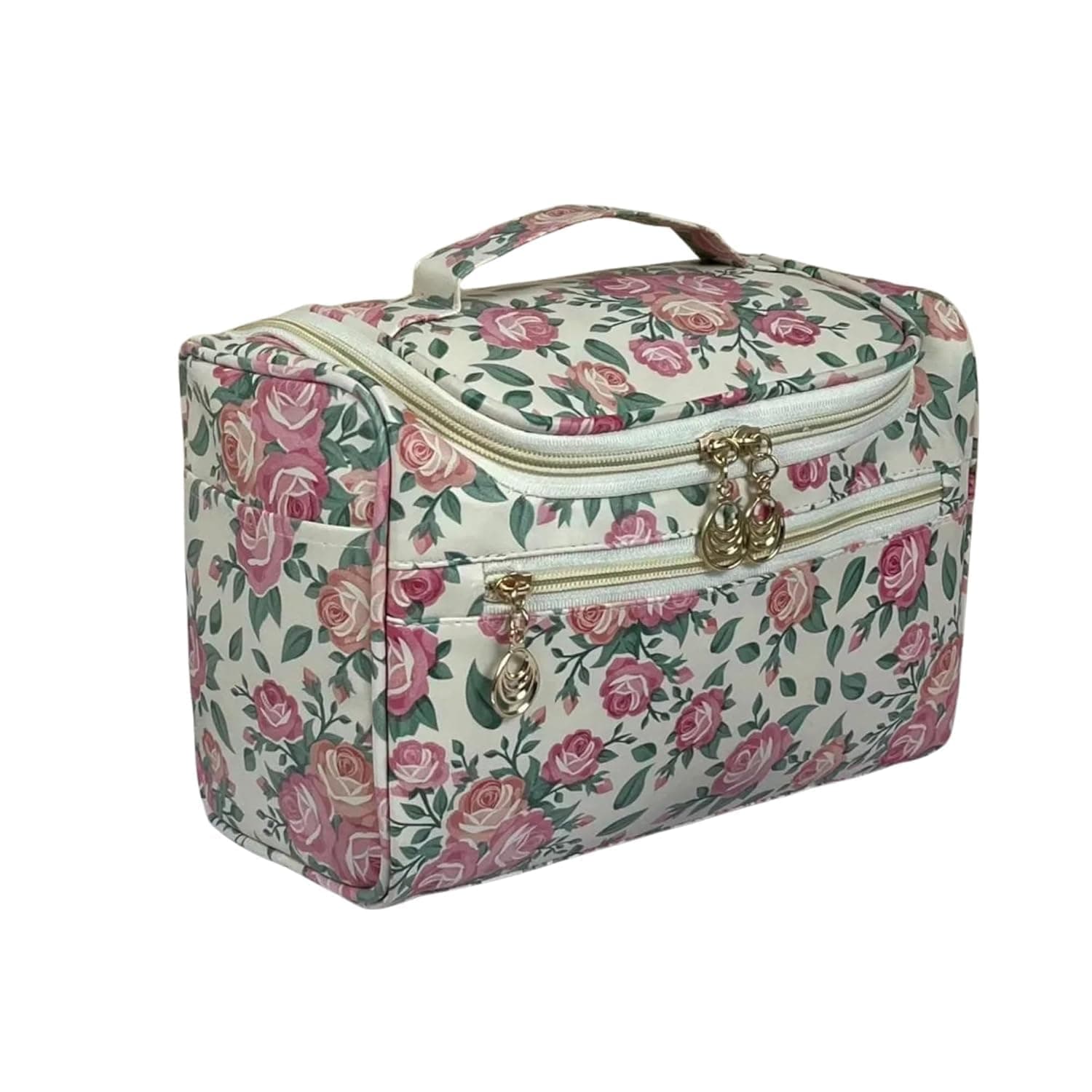 Rabbonix Multicolor Floral Cosmetic Makeup Organizer Bag | Water-Resistant Hanging Toiletry Bag with Hook & Multiple Compartments | Large Travel Storage for Women & Men