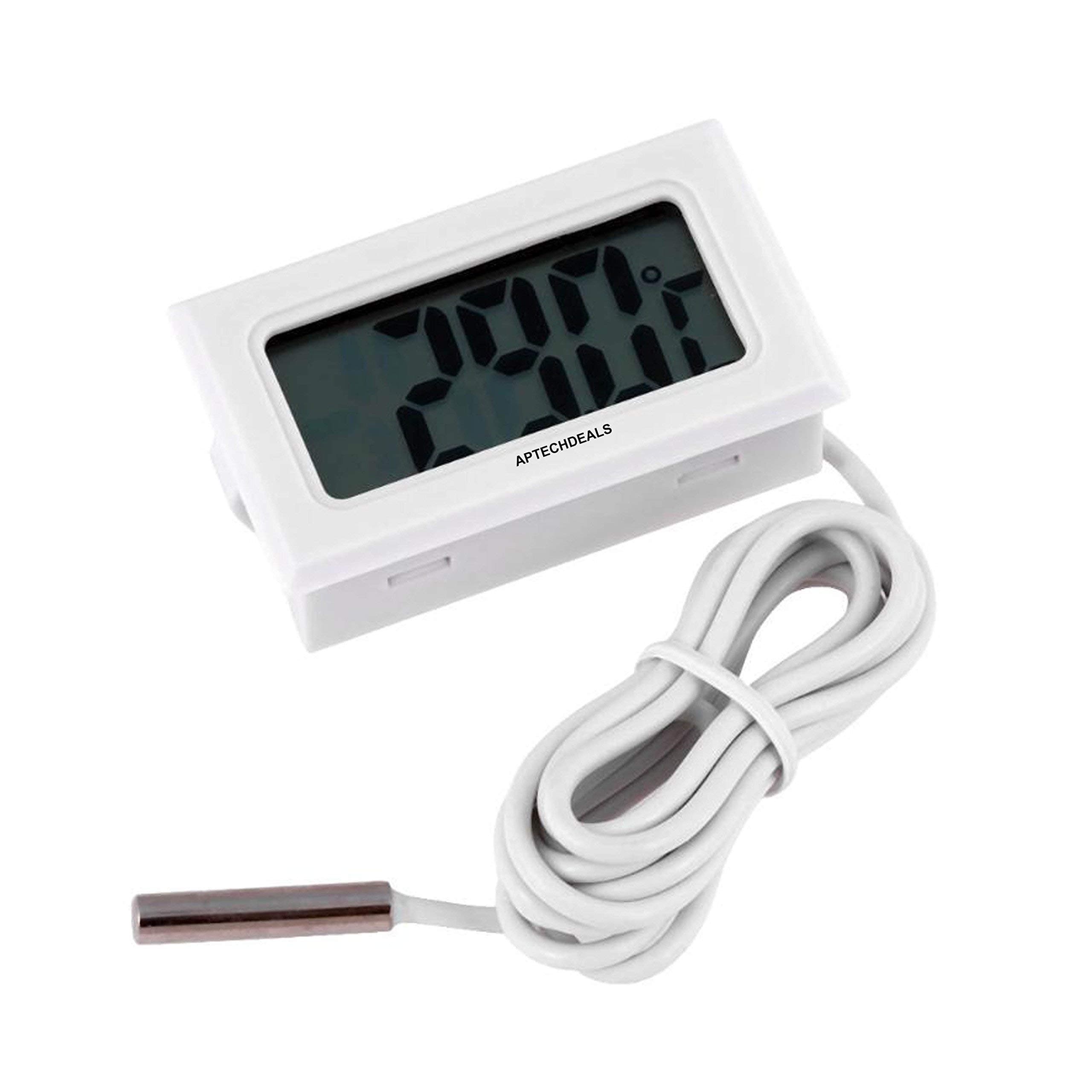 AptechDeals Mini LCD digital thermometer sensor wired for Room temperaure/fridges, Indoor Outdoor Portable Pocket LCD Electronic Temperature Meter Tester Instant Read Thermocouple