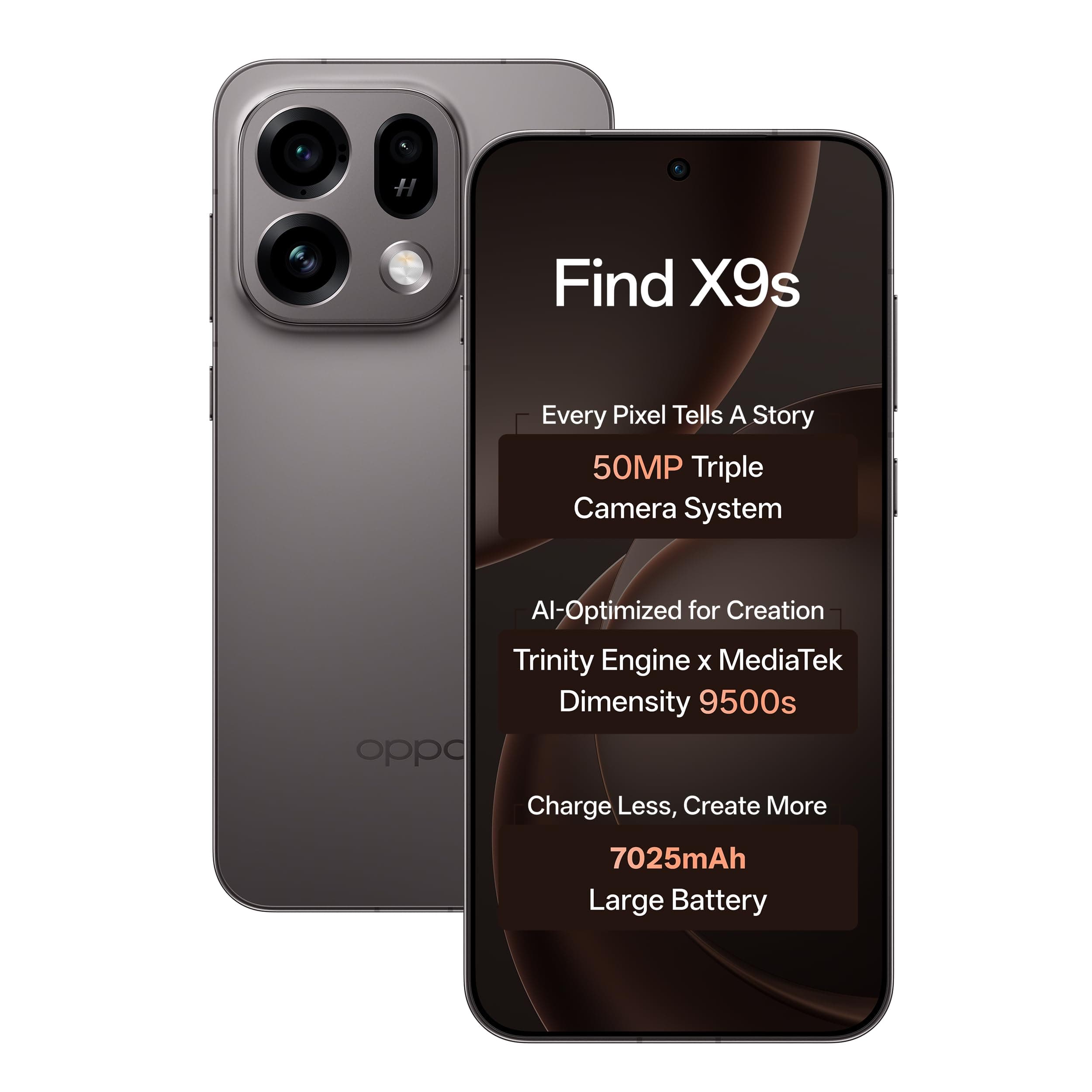 Oppo Find X9s 5G (Midnight Grey, 12GB, 256GB) | Hasselblad 50MP Triple Camera | 120× Super Zoom | MediaTek Dimensity 9500s | 7025mAh 80W SUPERVOOC | ColorOS 16