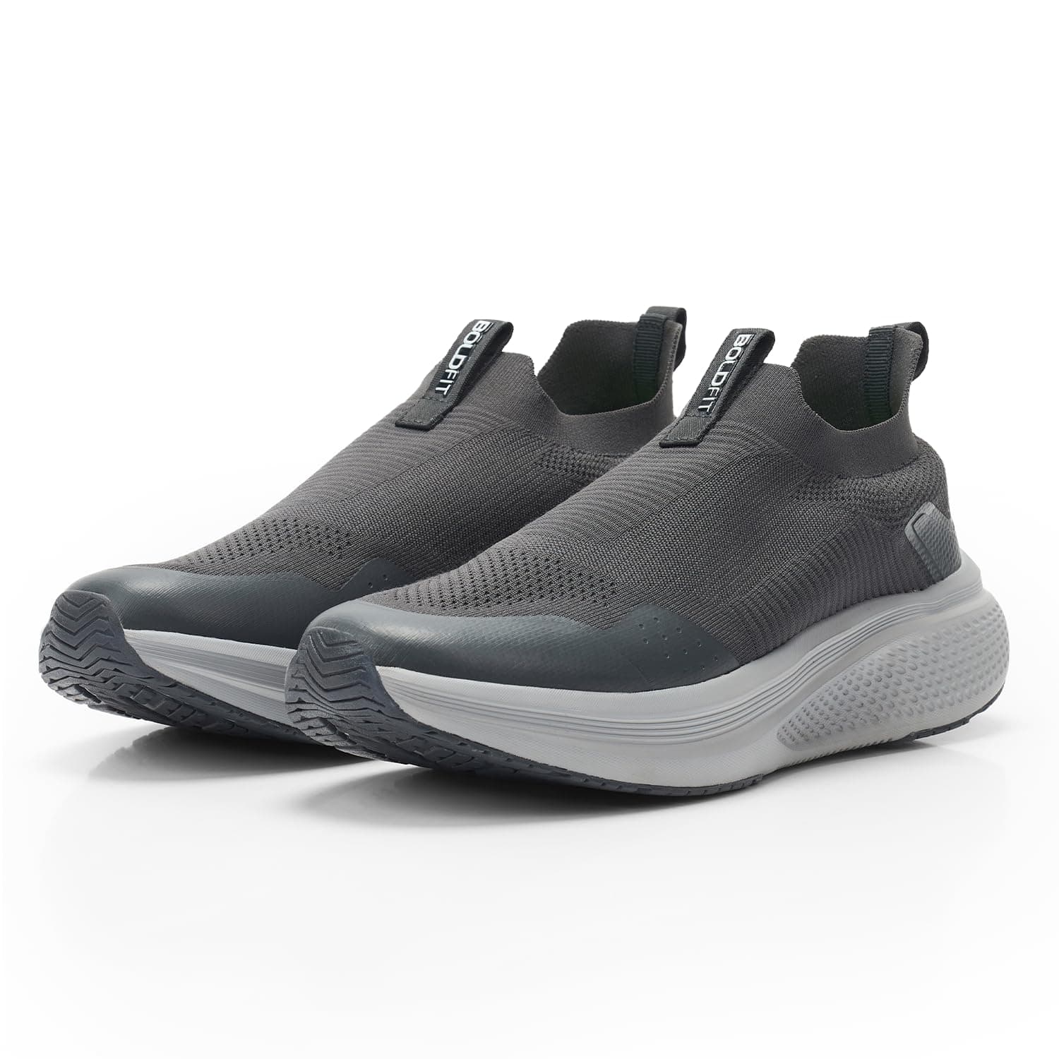 Boldfit Walking Shoes for Man Daywalk Max Soft Cushioned Shoe for Men Lightweight Slip on Shoe for Men Without Lace Shoes for Man Stylish Regular Wear UK9 Grey