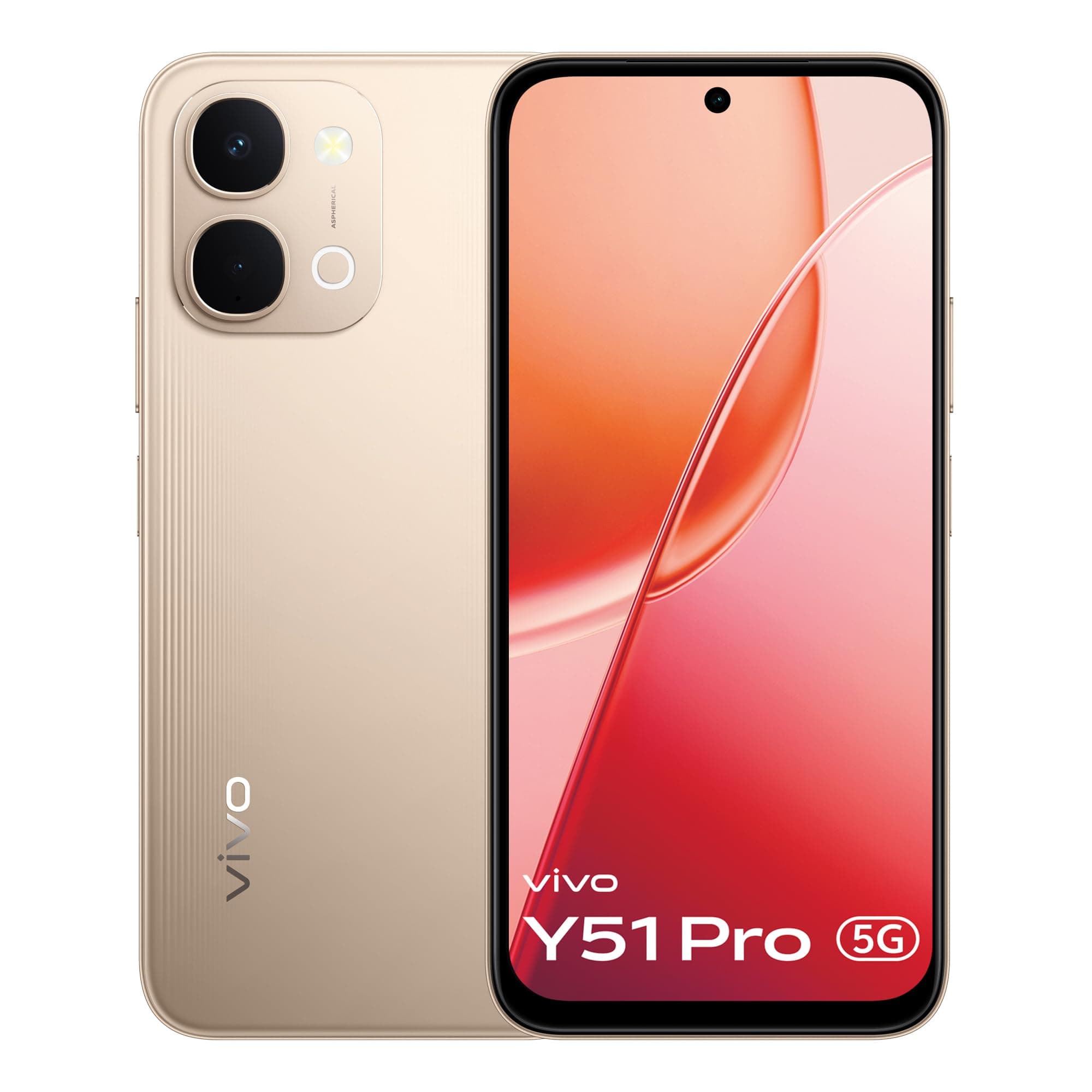 vivo Y51 Pro 5G (Noble Gold, 8GB RAM, 256GB Storage) with No Cost EMI/Additional Exchange Offers