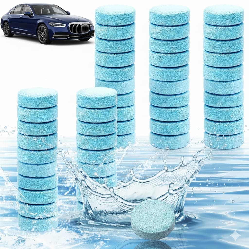 TEKCOOL Concentrated Automotive Glass Wiper Cleaning Tablets, Car Windshield Washer Solid Tablets, Glass Cleaner Tablets (Pack of 30)/