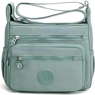 TS WITH TECHSUN Women’s Crossbody Sling Bag For Everyday Use, Nylon Shoulder Bag with Zipper Pockets, Adjustable Strap, Water Resistant Handbag for Travel, Shopping