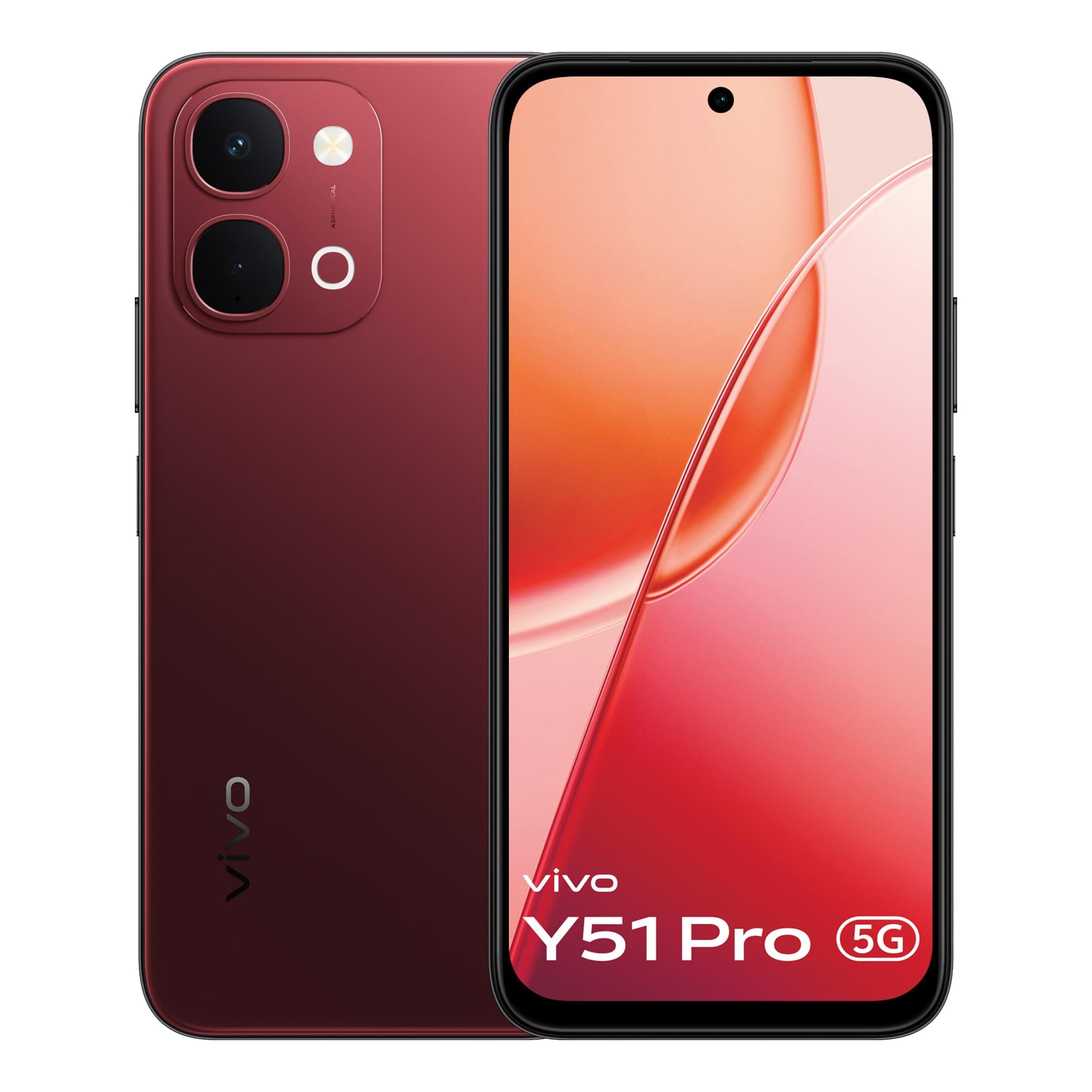 vivo Y51 Pro 5G (Festive Red, 8GB RAM, 256GB Storage) with No Cost EMI/Additional Exchange Offers