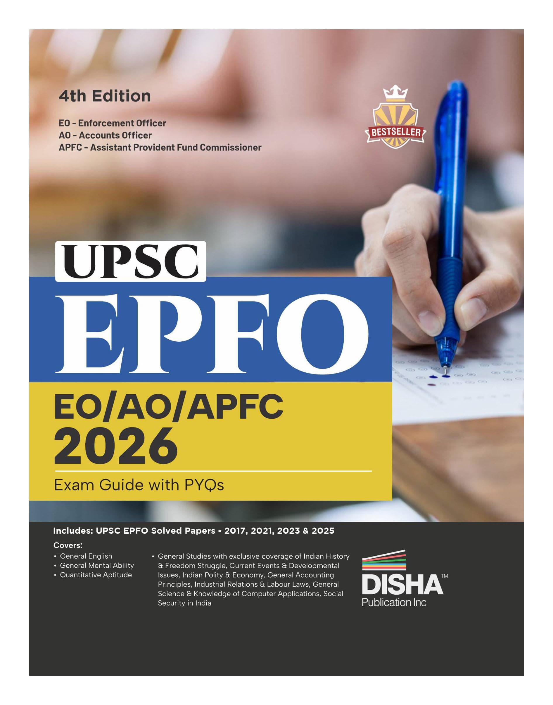 Disha UPSC EPFO EO/ AO/ APFC 2026 Exam Guide with PYQs 4th Edn | Enforcement Officers/ Accounts Officers/ Assistant Provident Fund Commissioner