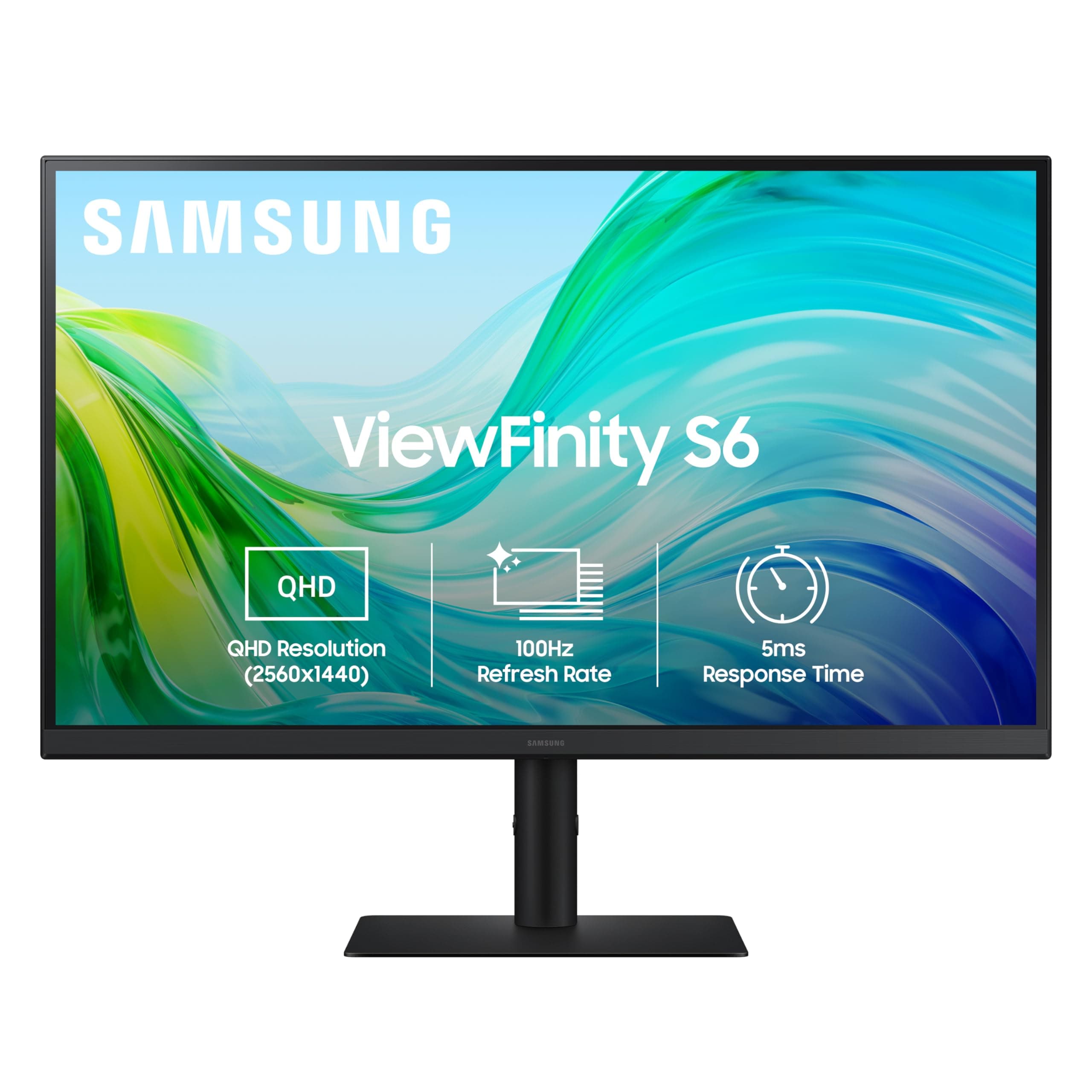 Samsung 27" (68.5cm) IPS 2K QHD Monitor|2560 X 1440|100 Hz|5ms|300nits|Height Pivot Adjustable Stand|SRGB 99%|Ports-HDMIX2,DP,Headphone|Eye Saver Mode|Flicker Free|Off Timer Plus|LS27F610EAWXXL|Black
