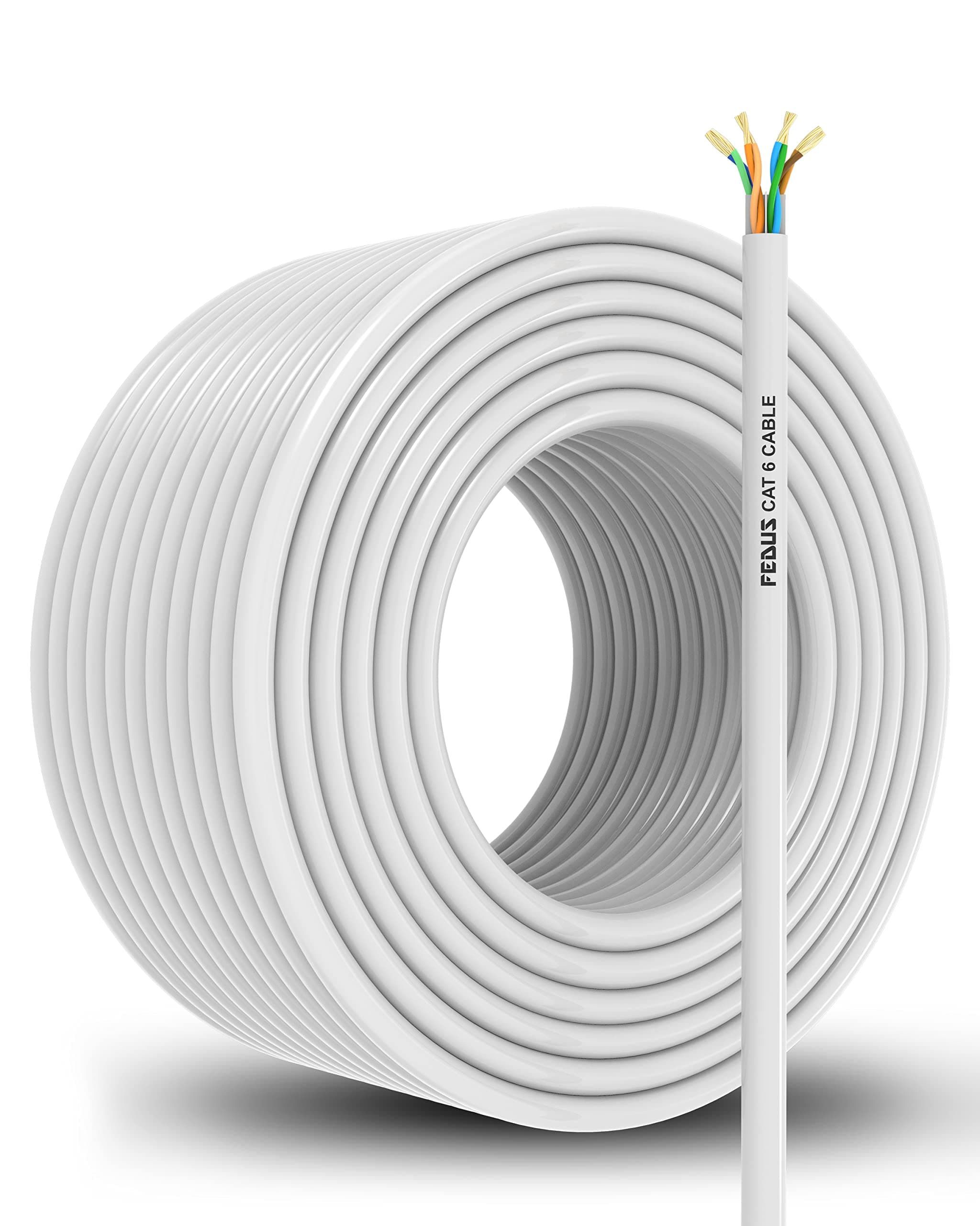 FEDUS Cat6 Ethernet Cable, 100 Meter High Speed 550MHZ / 10 Gigabit Speed UTP LAN Cable, Network Cable Internet Cable RJ45 Cable LAN Wire, Patch Computer Cord Gigabit Category 6 Wires for Modem,Router