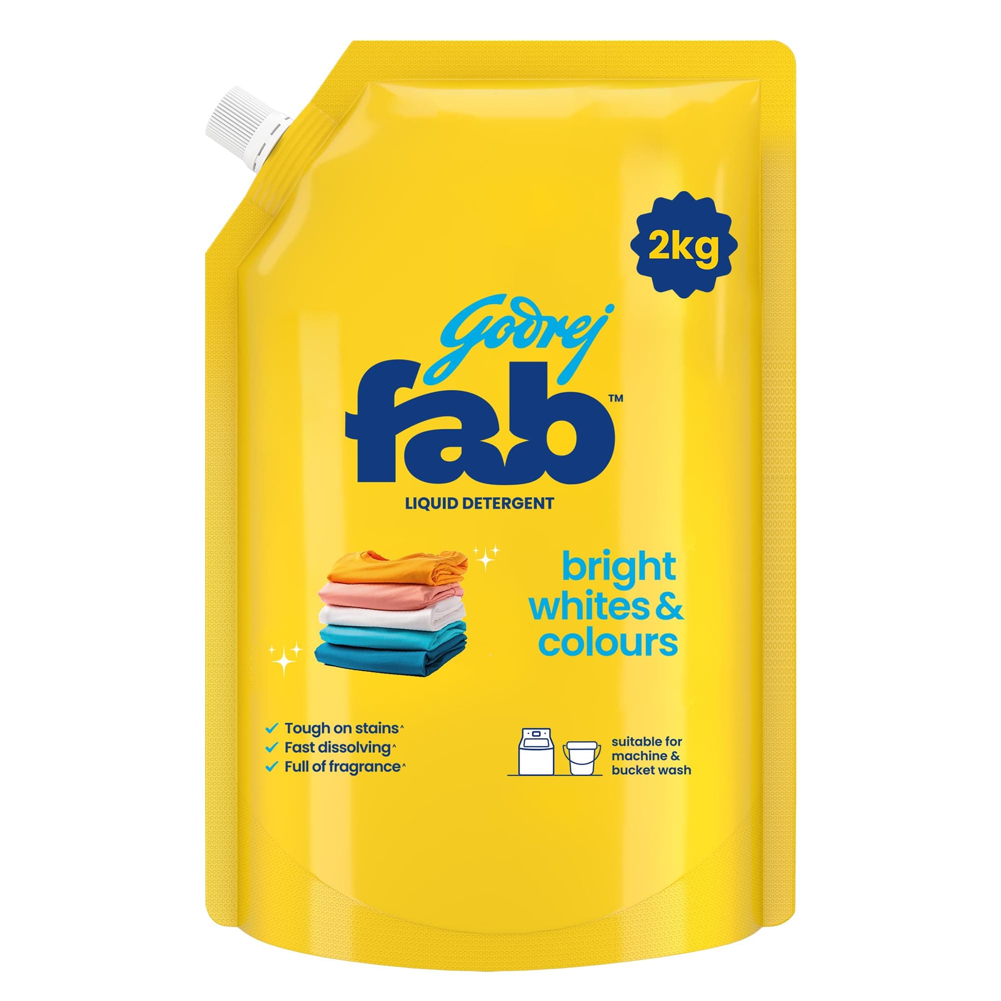 Godrej Fab Liquid Detergent Refill Pouch for Machine Wash - 2L