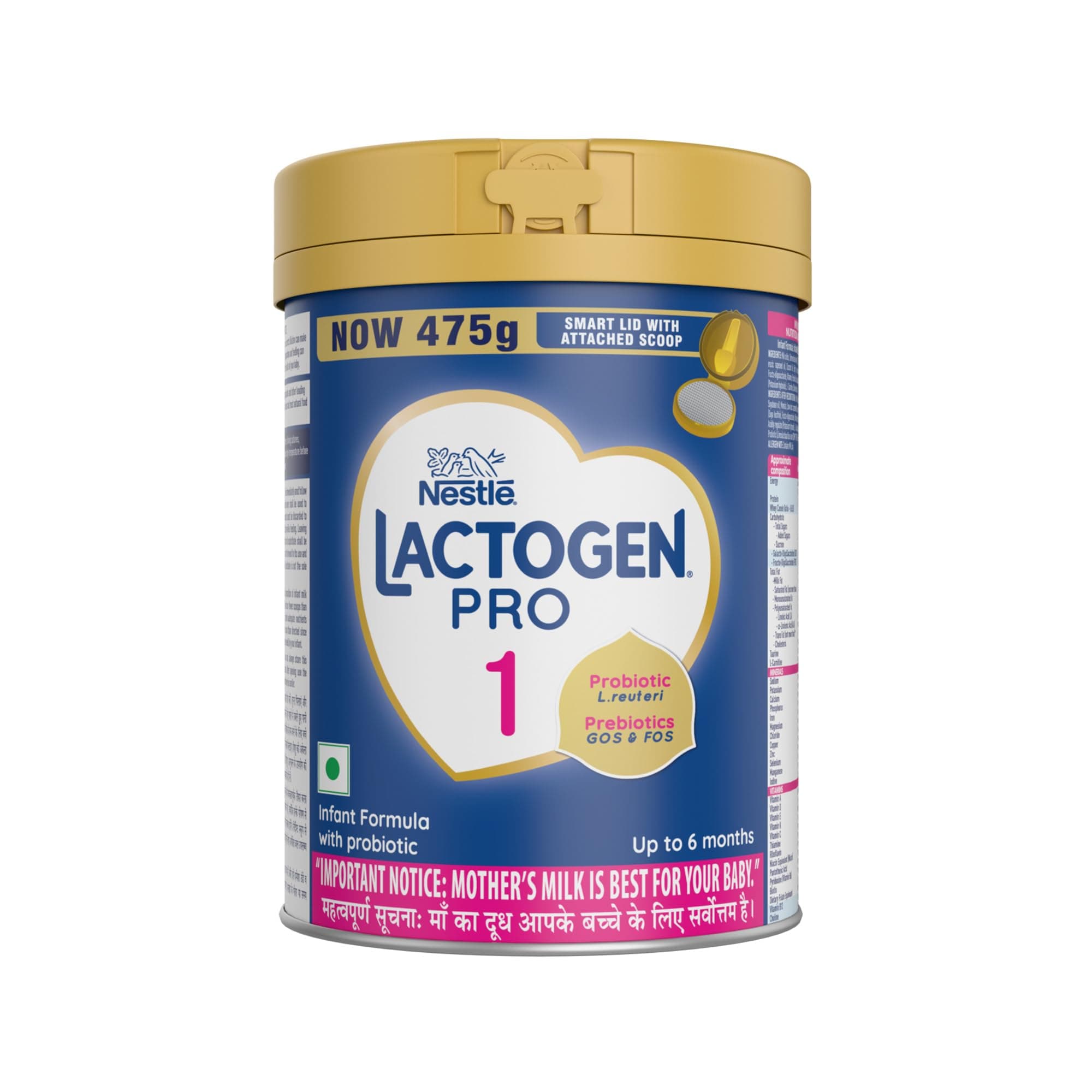 Nestlé LACTOGEN PRO 1 with Probiotic & Prebiotics, Smart lid Tin, 475g