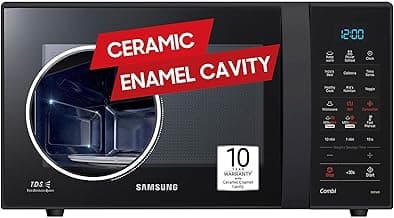 Samsung 21 L, Convection Microwave Oven (CE73JD-B1/XTL, Black, Various Cooking Modes, Pre heat, Eco Mode, Power Defrost, Auto Cook, Wire Rack, Ceramic Enamel Cavity with 10 year warranty)