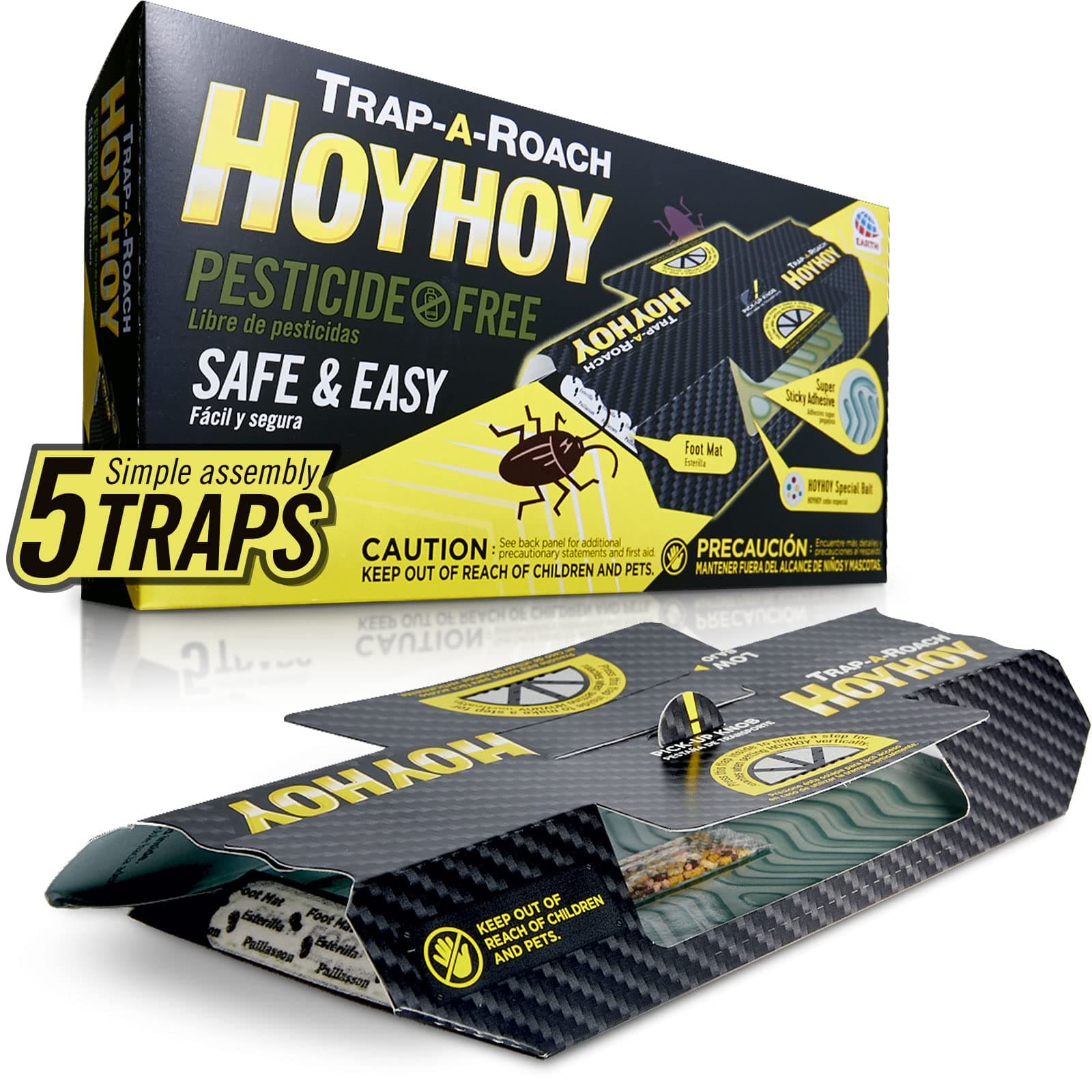 Hoy Hoy Cockroach Trap for Roaches, 5 Traps