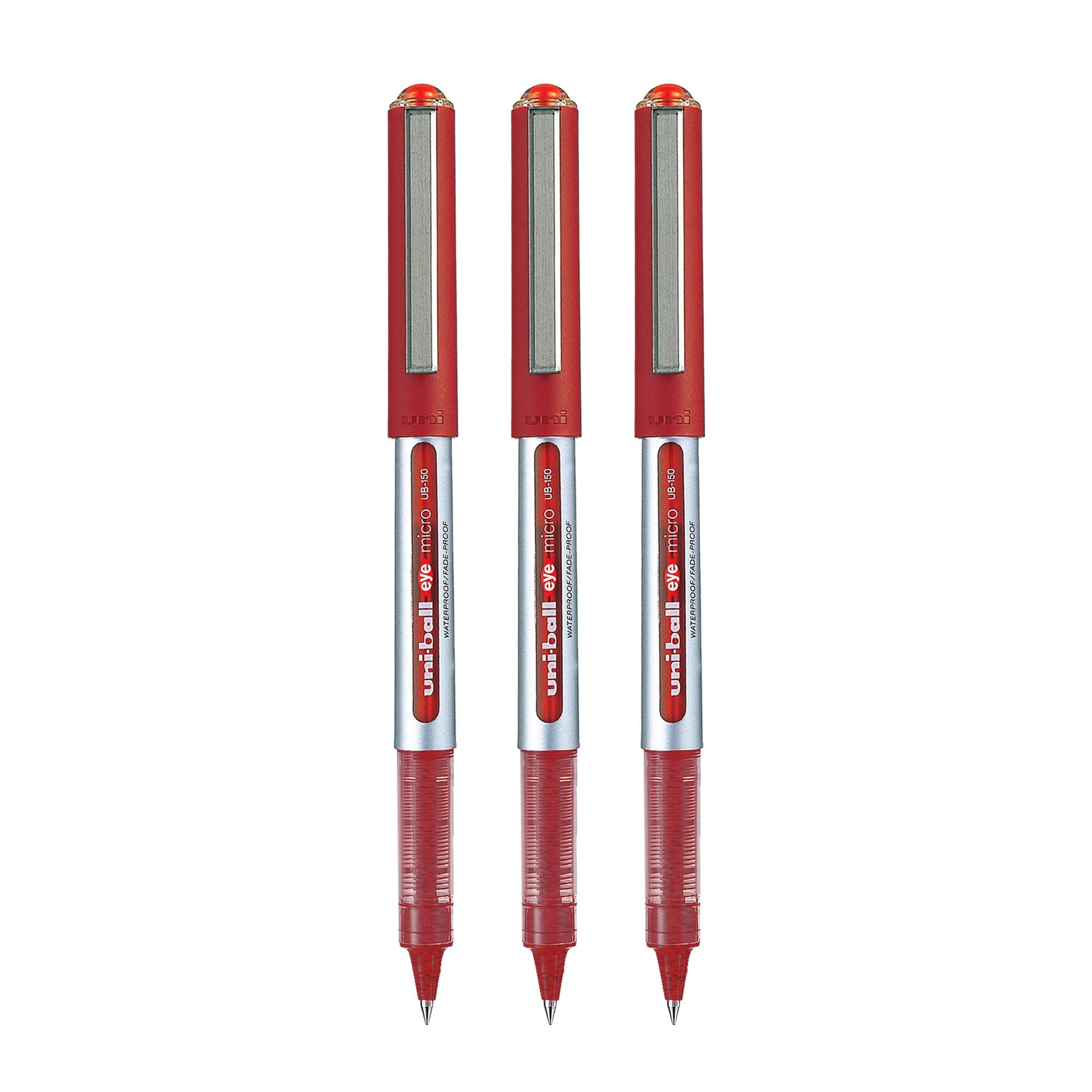 uni-ball Eye UB150 0.5mm Roller Ball Pen | Red Ink, Pack of 3
