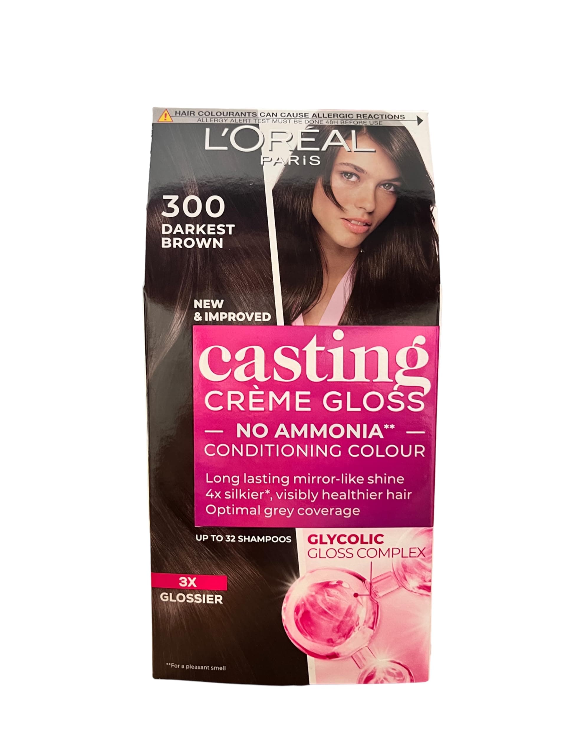 L'Oreal Paris Casting Creme Gloss Hair Color, 300 Darkest Brown