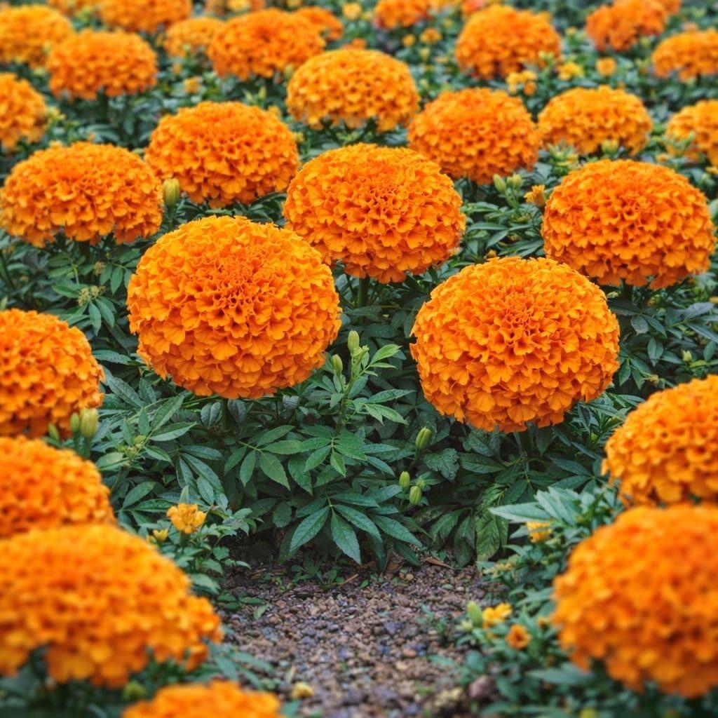 Korrel Seeds African Marigold KS2628 – Semi Tall (60–75 cm) | Professional Nursery & Commercial Grade Flower Seeds | Bulk Packs for Farmers & Growers (Orange, 500 Gm)