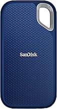 SANDISK Extreme 2TB Portable External SSD, 1050MB/s R, 1000MB/s W, 3m Drop Protection, IP65 Water/dust Resistant, PC,MAC & TypeC Smartphone Compatible, 5Y Warranty, Royal Blue Color