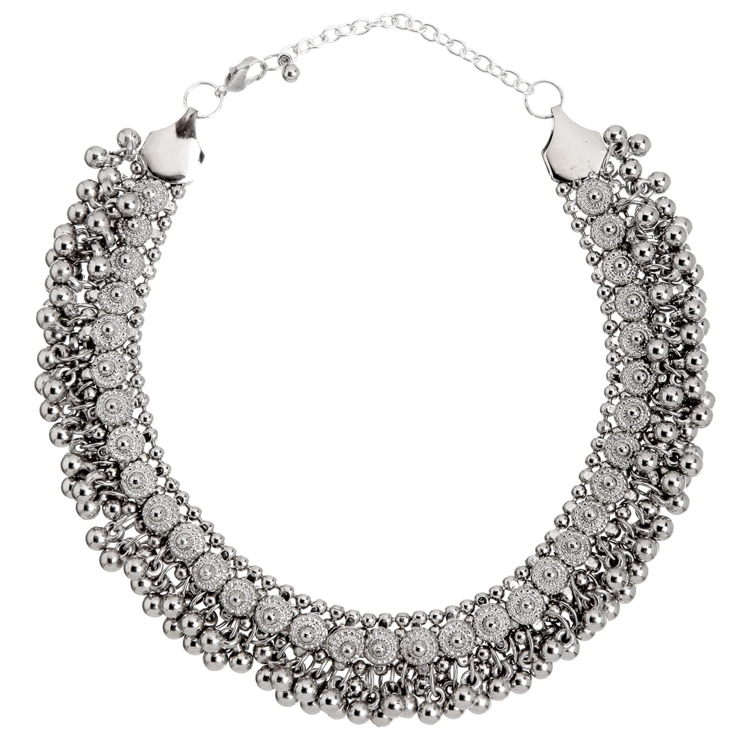 Shining Diva Fashion Oxidised Necklace Jewellery Set for Women Latest Stylish Traditional Fancy Choker (12134np)