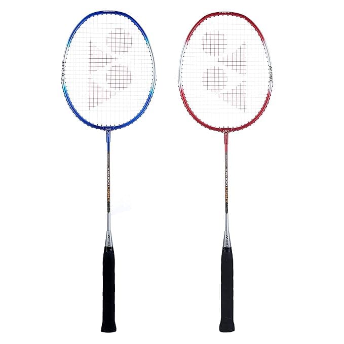 YONEX ZR 100 Light Aluminium Badminton Racquet with Full Cover (Blue & Red, Made in India) Set of 2