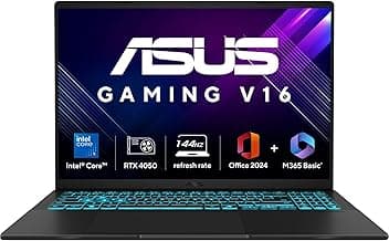 ASUS Gaming V16 (2025) 14th Gen,Intel Core 5 210H Gaming Laptop (RTX 4050-6GB/16GB RAM/512GB SSD/Windows 11 Home/16/144Hz/M365*/Office Home 2024,Matte Black,1.95 Kg),V3607VU-RP550WS