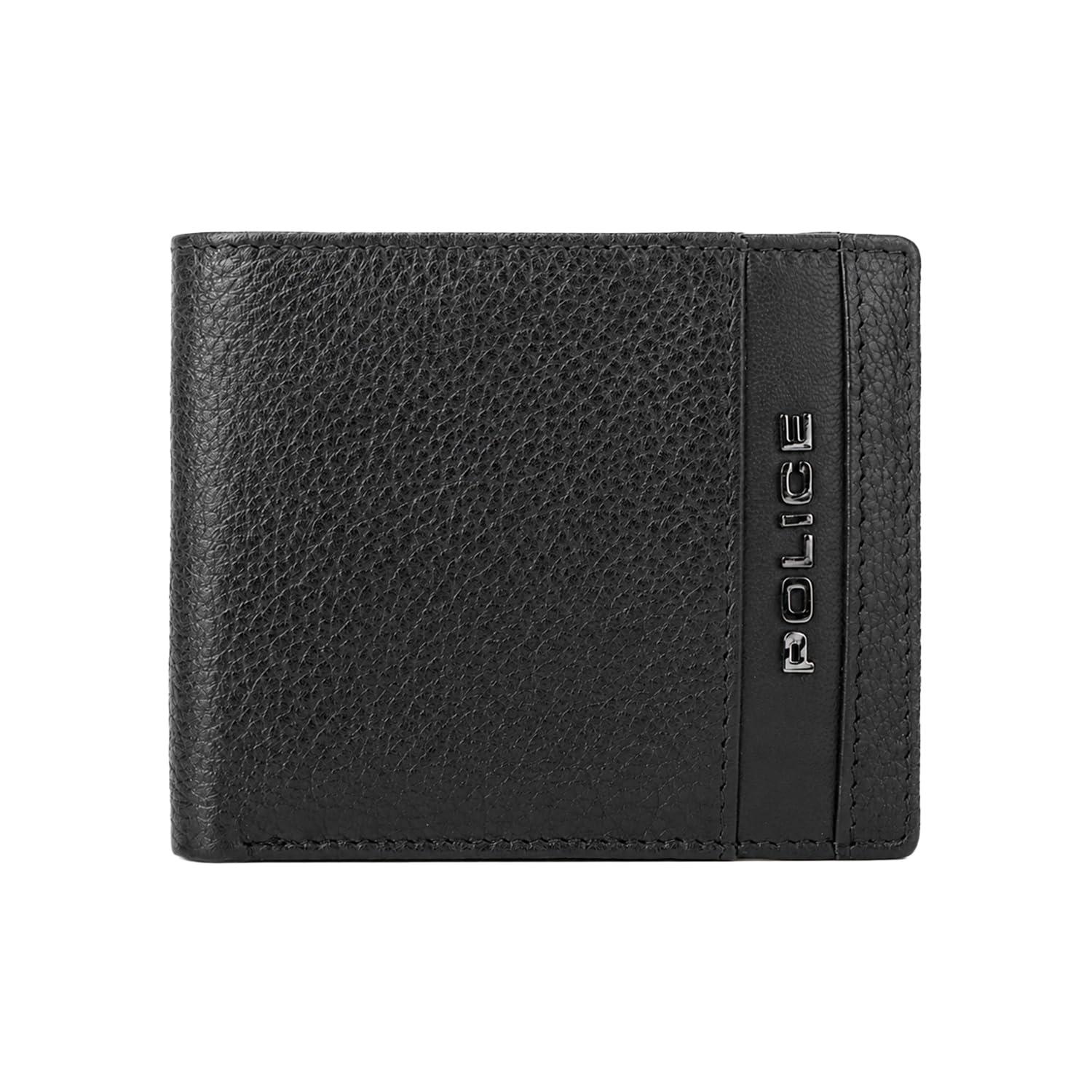 Police Men's Genuine Leather Bifold Wallet with Coin Pocket | 4 Card Slots