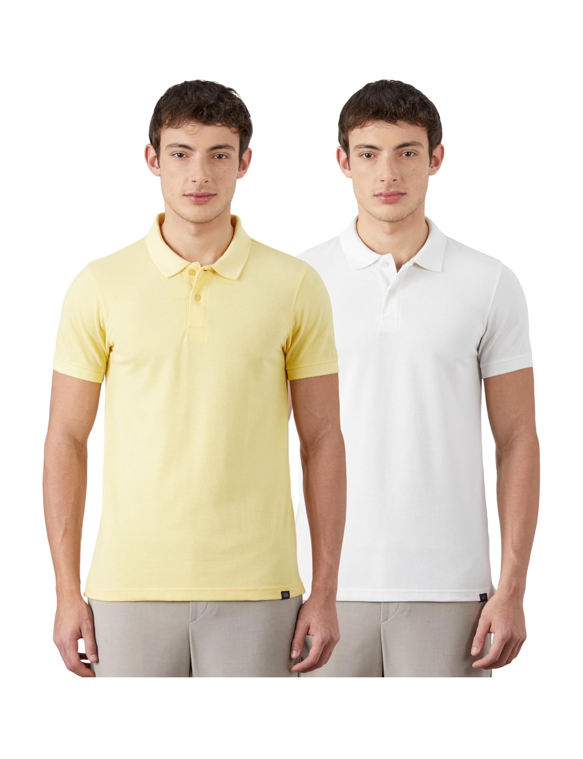Amazon Brand - Symbol Men's Cotton Rich Solid Polo Tshirt | Collar Tshirts | Half Sleeves | Plain-Regular Fit (Available in Plus Size and Combo Pack of 2)