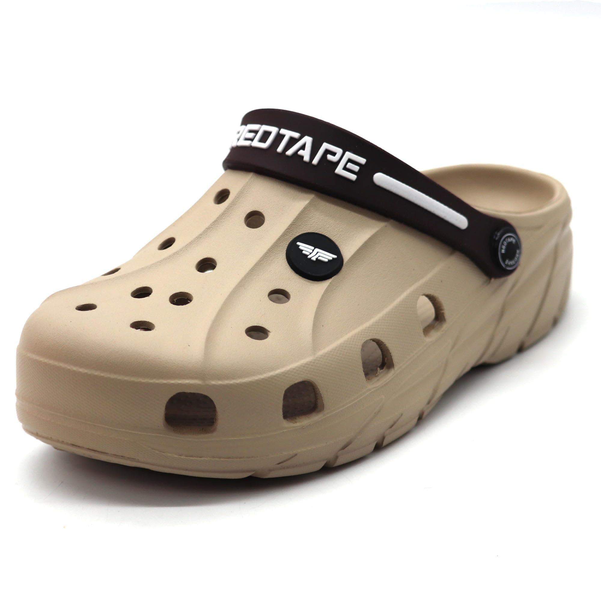 Red Tape Men's Designer Comfortable Clogs || Sandals with Adjustable Back Strap for Men Beige. 10 UK