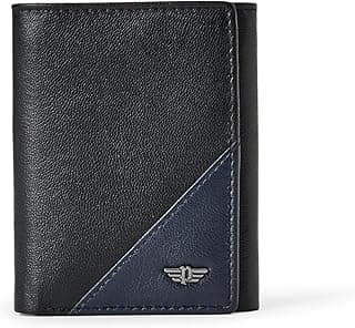Police Men Navy Black Color Groix Tri Fold Leather Wallet
