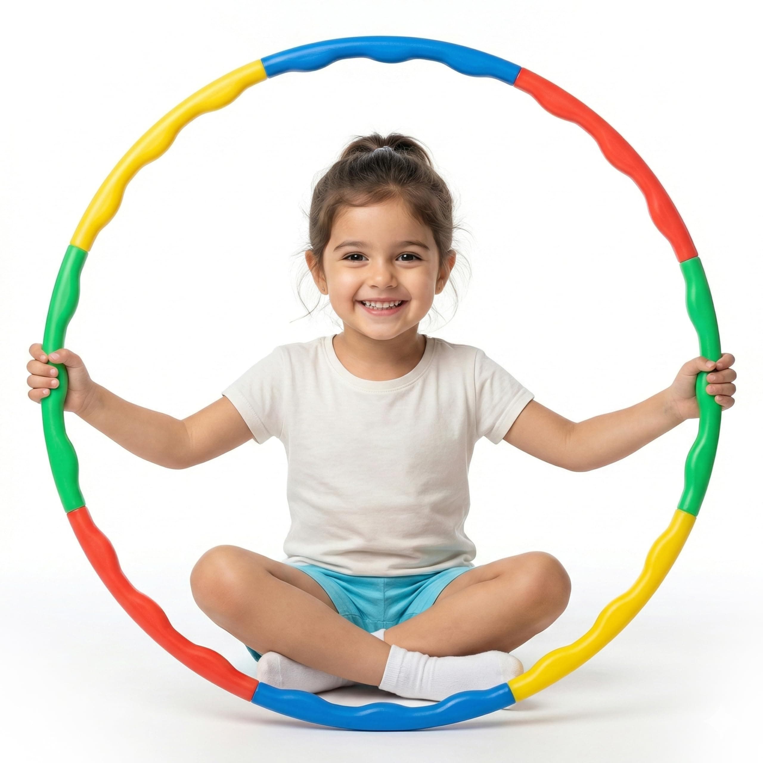 Kidsmate Adjustable Hula Hoop for Kids & Adults | Lightweight Detachable 8-Piece Interlocking Ring for Fitness, Balance & Coordination | Fun Exercise Toy, Indoor & Outdoor Play - Multicolor