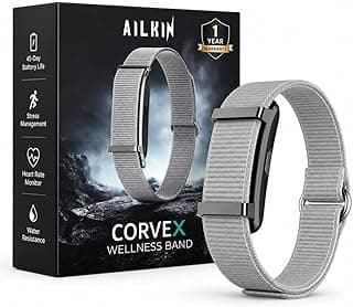 AILKIN Corvex Fitness Band - Premium Fitness Tracker Band | 45 Days Battery Life, Heart Rate, SpO2, HRV | Water Resistant | Tracker with Map - 24/7 Sports Activity and Sleep Tracker (Slate Grey)