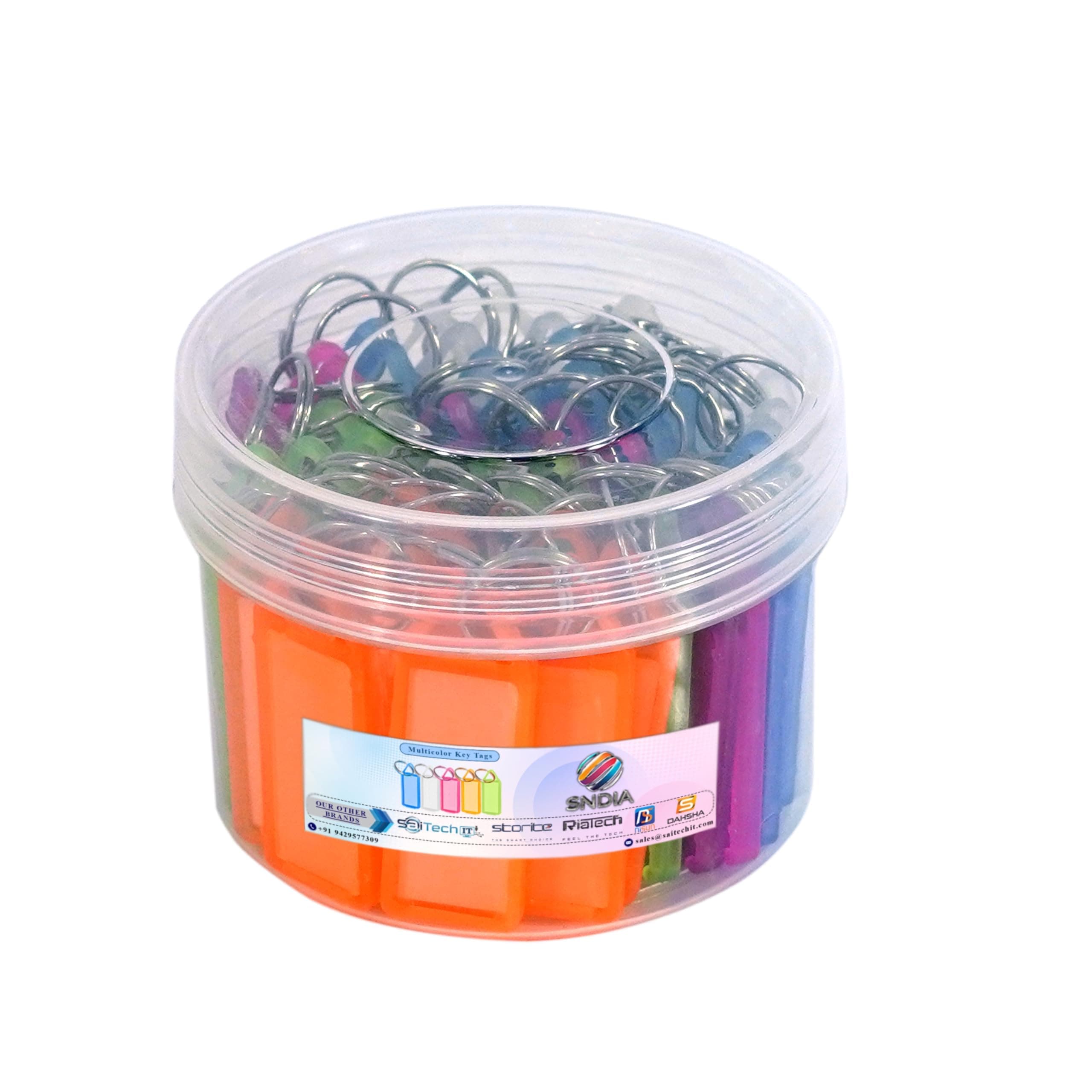 SNDIA 50 Pcs Key Tag Keyring & Keychain, Multicolor