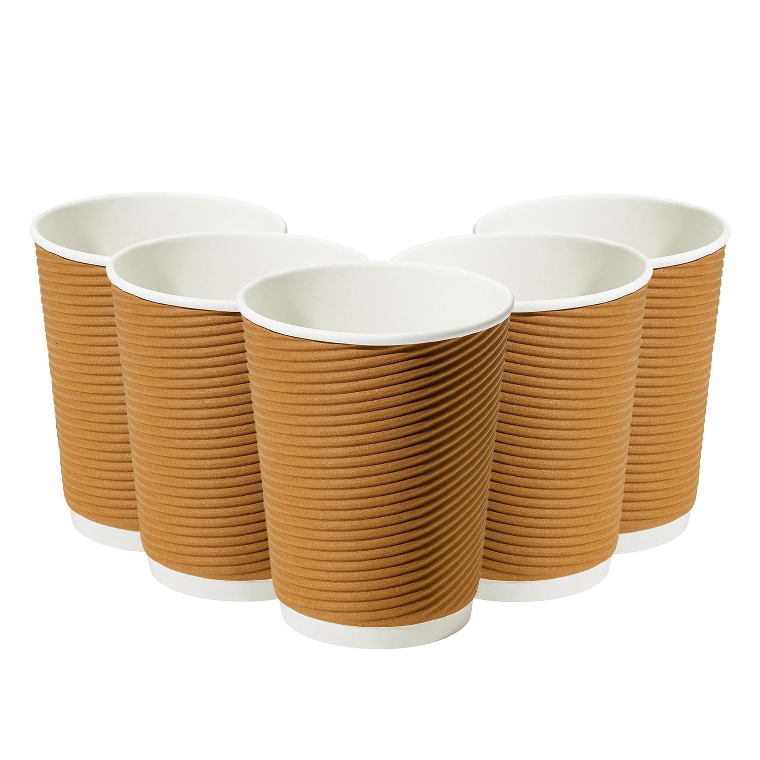 Amazon Basics Rippled Paper Cups, 150 ml – Pack of 25 | Leak-Resistant | Disposable | Hot & Cold Beverage Use |Made in India