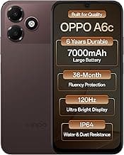 OPPO A6c 4G (Stone Brown, 4GB RAM, 64GB Storage) | 7000mAh Long-Lasting Battery | 120Hz Ultra Bright Display | IP64 Protection | 13MP Camera -with No Cost EMI/Additional Exchange Offers