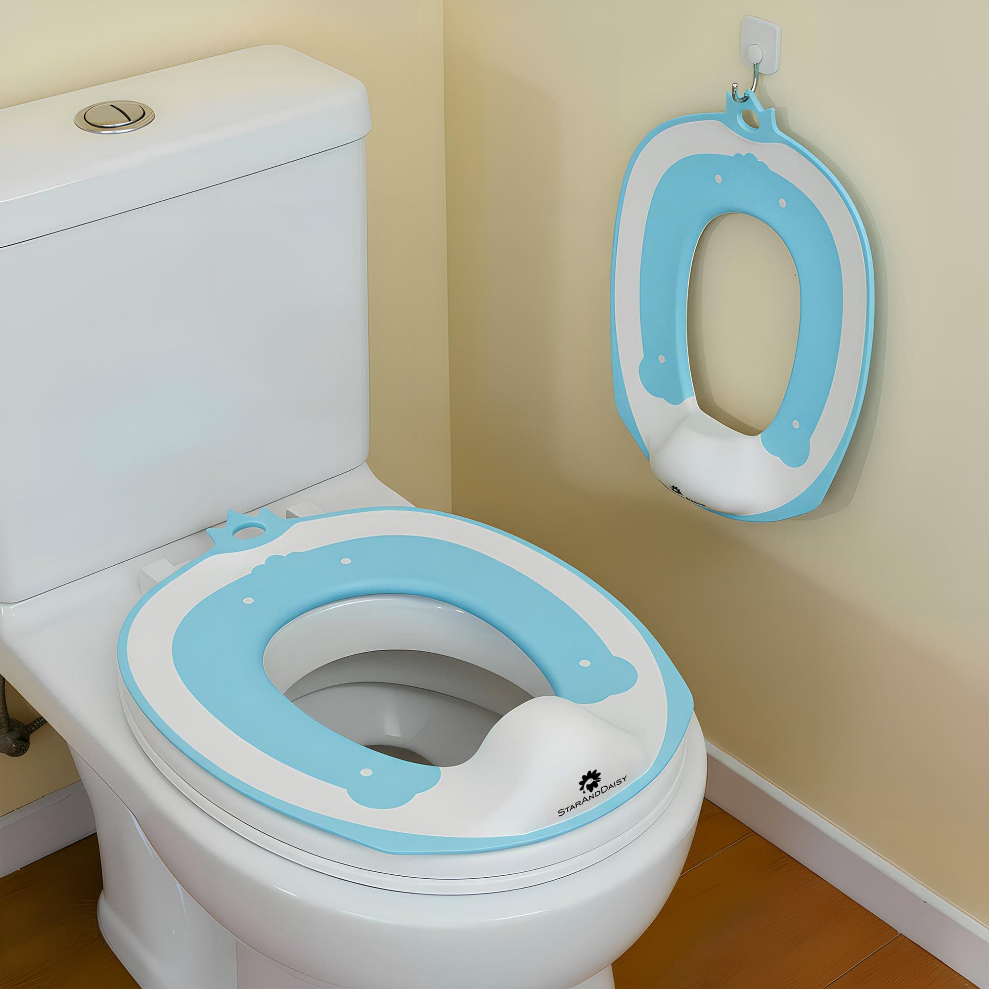 StarAndDaisy Potty Seat/Chair for Kids 1-5 Years / 3-In-1 Baby Toilet Training Seat with Anti-Skip Pads, Removable Potty Pot, Potty Training Seat for Baby & Kids (Star Blue)