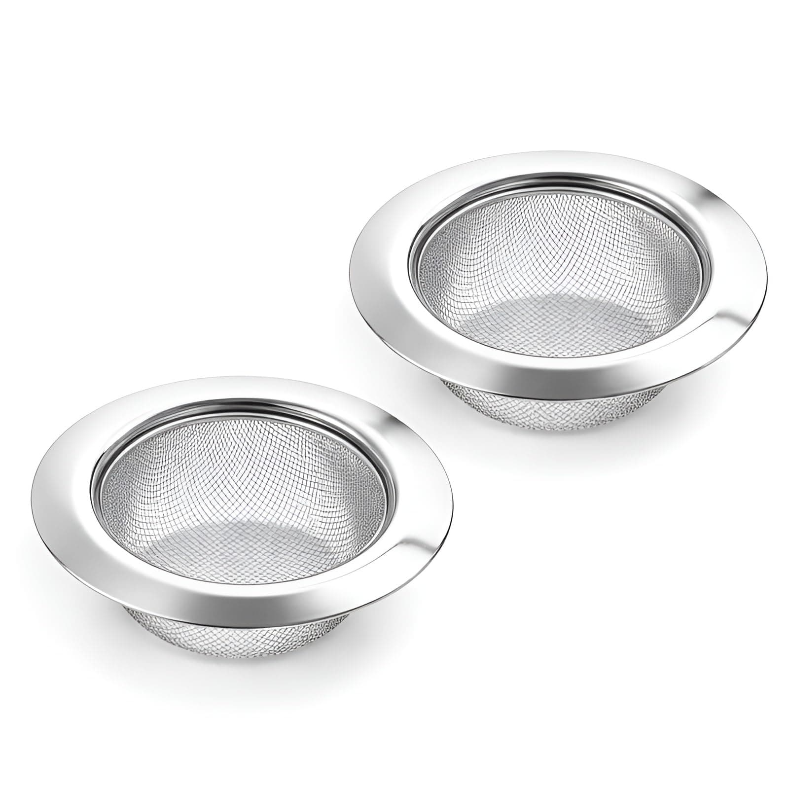 DALUCI Stainless Steel Sink Strainer | Kitchen Sink Drain Filter & Waste Coupling Jali | Rust Proof Heavy Duty Sink Strainer Steel with Wide Rim (11 CM) (2)