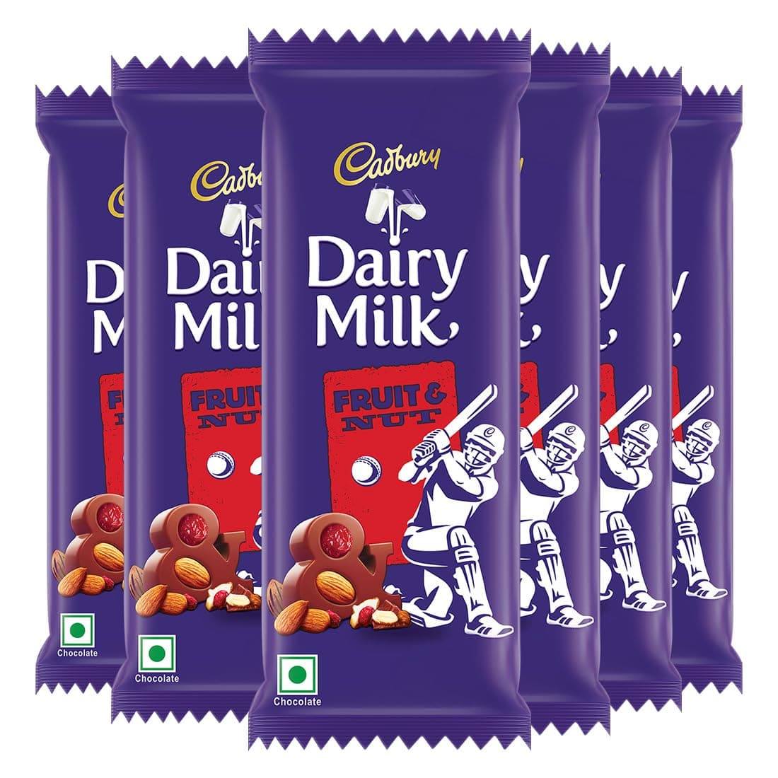 Cadbury Dairy Milk Fruit & Nut Chocolate Bar, 75 g (Pack of 6)