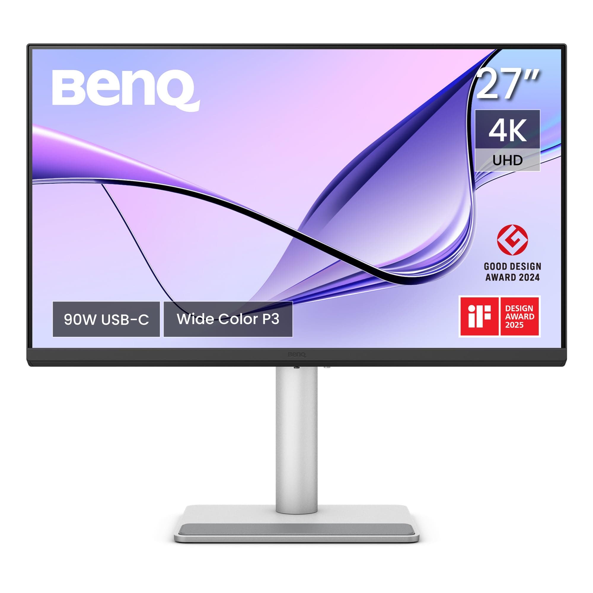 BenQ MA270U, 27 Inch (68.58 cm), 4K IPS 3840x2160, 60Hz, Monitor for Mac®,P3 Color Gamut, HDMI, Dual USB-C(90W PD),Brightness & Volume Control,HAS Stand,Display Pilot2.0,Integrated Mac® Controls(Gray)