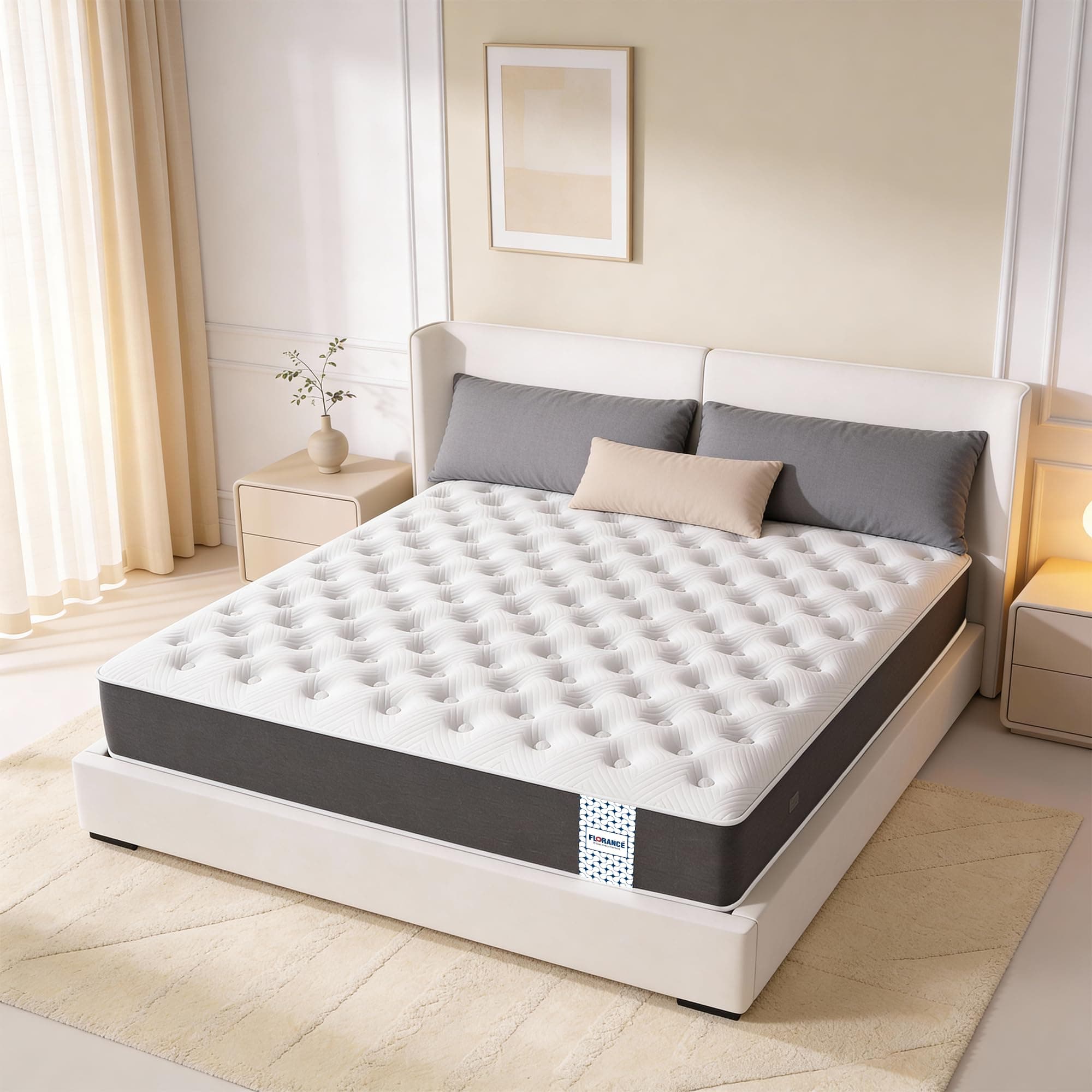 Florance Premium Flip Dual Comfort Mattress with Pain Relief Technology, 3 Layers, Reversible Medium Soft & Firm Side, Quilted Knitted Fabric, Queen Size Mattress, 10 Years Warranty, 78x60x4
