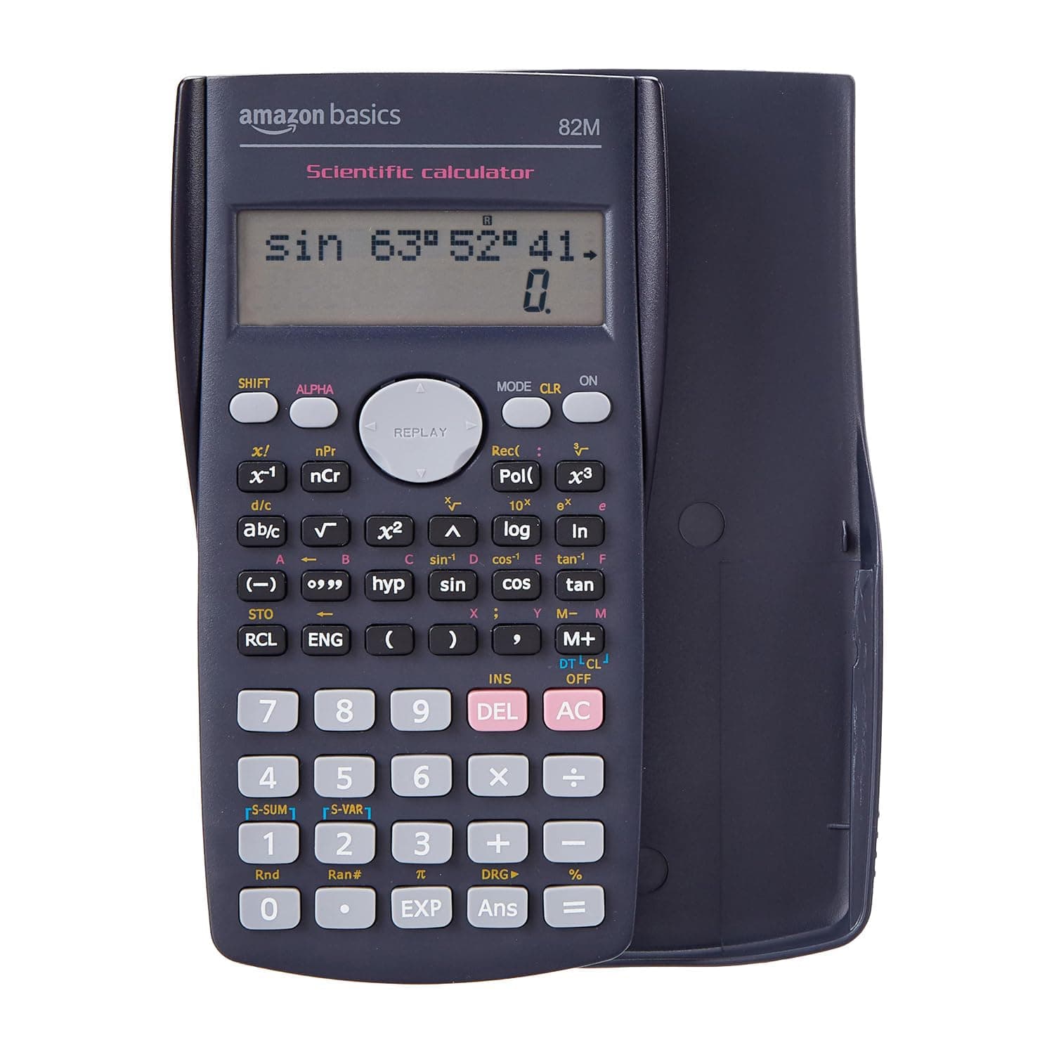 Amazon Basics AB-82MS 240 Functions and 2-Line Display Scientific Calculator | 240 Function Scientific Calculator | 2-Line Large Display, Blue