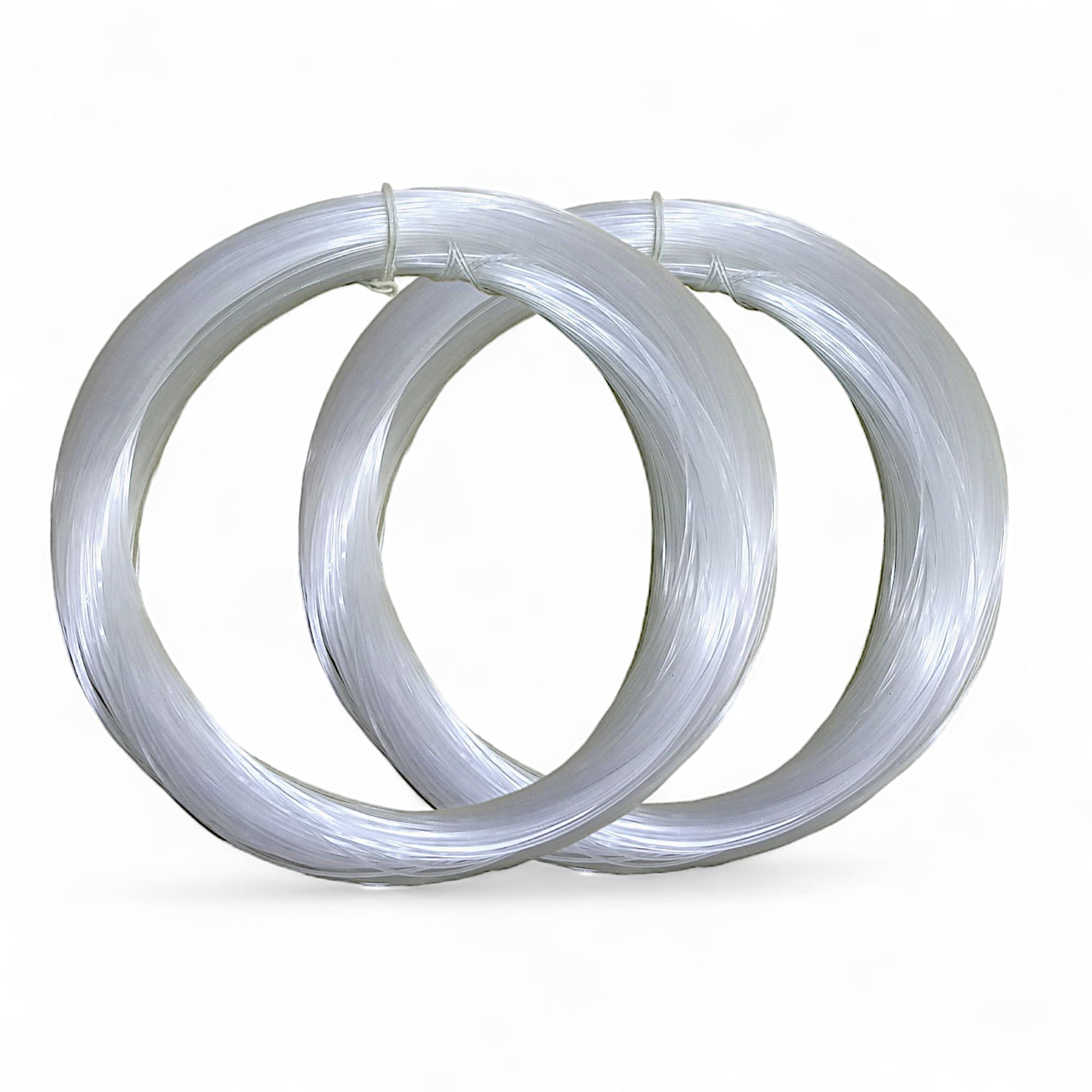 1mm Transparent Nylon Fish line(50 Mtrs)|Transparent Nylon Fish Wire|Fish Wire for Craft Making|Transparent Nylon String|Clear Nylon String|Narambu Thread Aari Work|Clear Nylon String Thread 1mm (10)