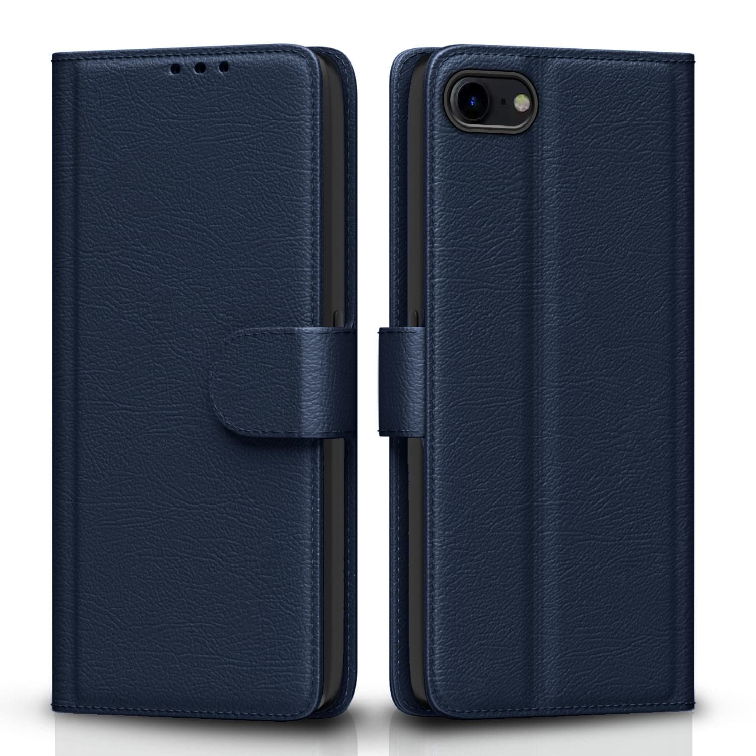 Pikkme Flip Cover for iPhone 7/8 | Leather Finish | Shockproof with Card Pockets & Wallet Stand | Ultimate Protection Case (Blue)