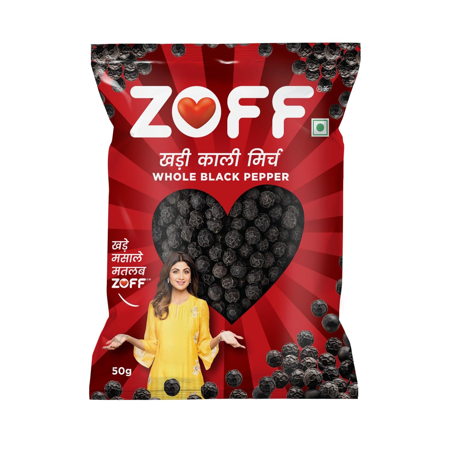 Zoff black pepper– Premium Handpicked kali mirch whole with Bold Flavor & Fresh Aroma – Perfect for Cooking, Seasoning & Gourmet Dishes -50g