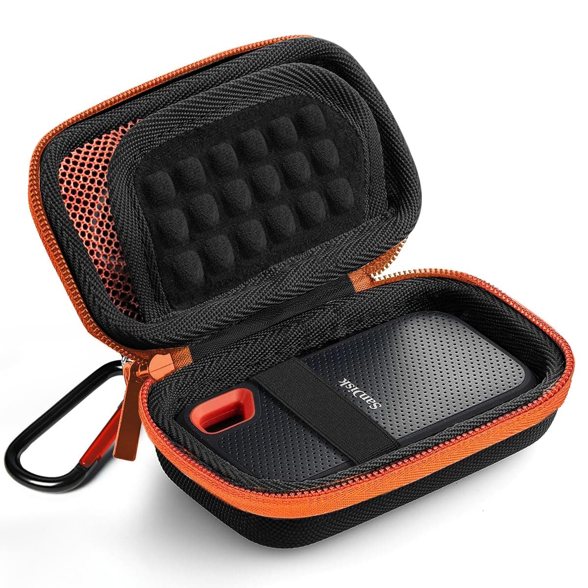 HOMTEK SSD Case Cover Compatible for SanDisk Extreme Pro/SanDisk Extreme Portable External SSD 500GB-2TB, Travel Case Protective Cover Storage Bag(Not Included SSD), Orange