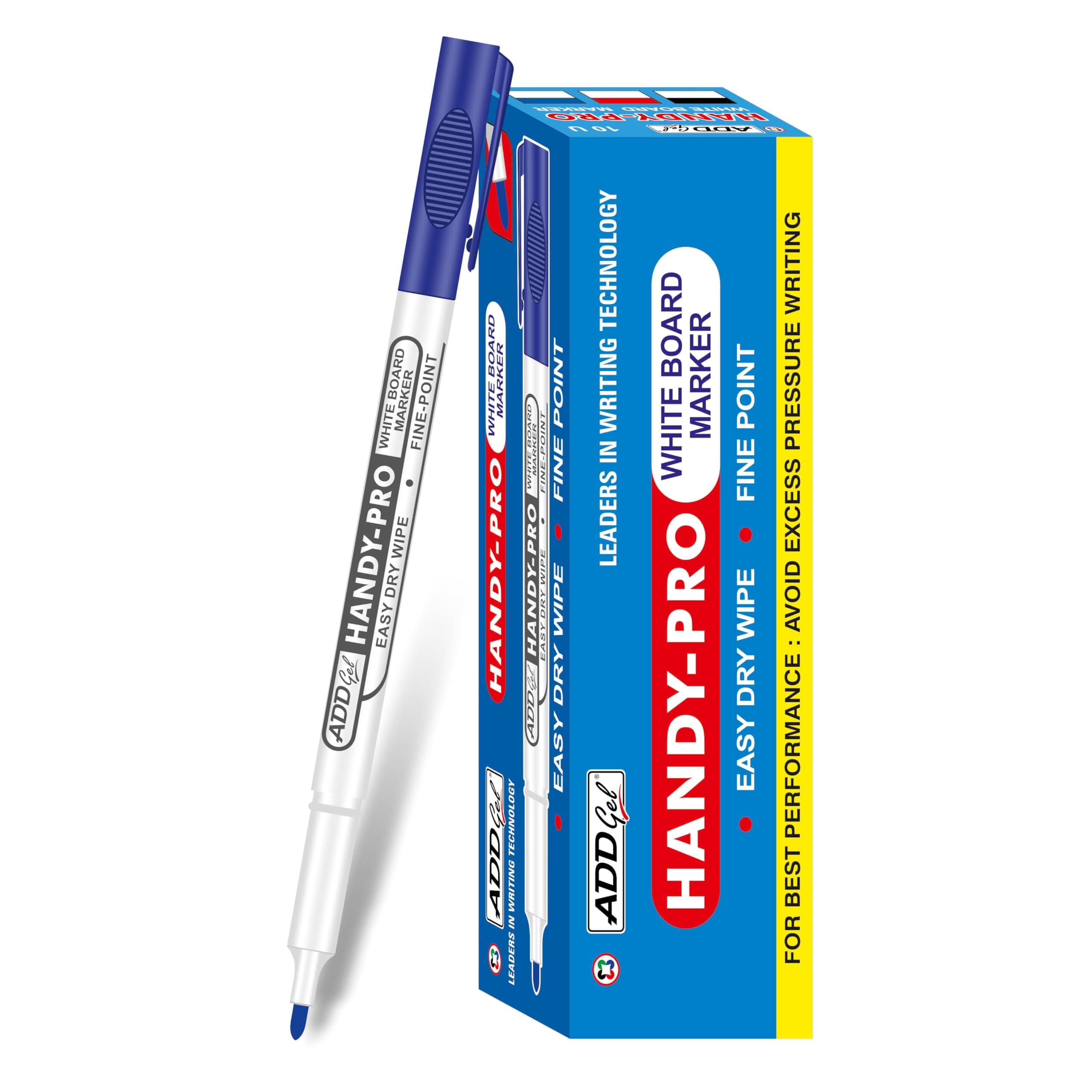 ADD Gel Handy-Pro Whiteboard Bold Point Marker Pack Of 10 Markers (Blue)