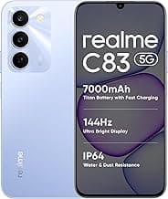 realme C83 5G Smartphone 7000mAh Mega Battery, 6.8-Inch & 144Hz Immersive Ultra Smooth Display, Dimensity 6300 Processor, IP64, Military Grade Durability, 4 + 64GB, Blooming Purple, Android 16