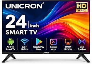24”INCH HD Ready Android Smart LED TV | WiFi Enabled | Built-in Apps Compatible (YouTube, Netflix, Prime Video) | Screen Mirroring | HDMI, USB Connectivity | Premium Slim & Stylish Design Black